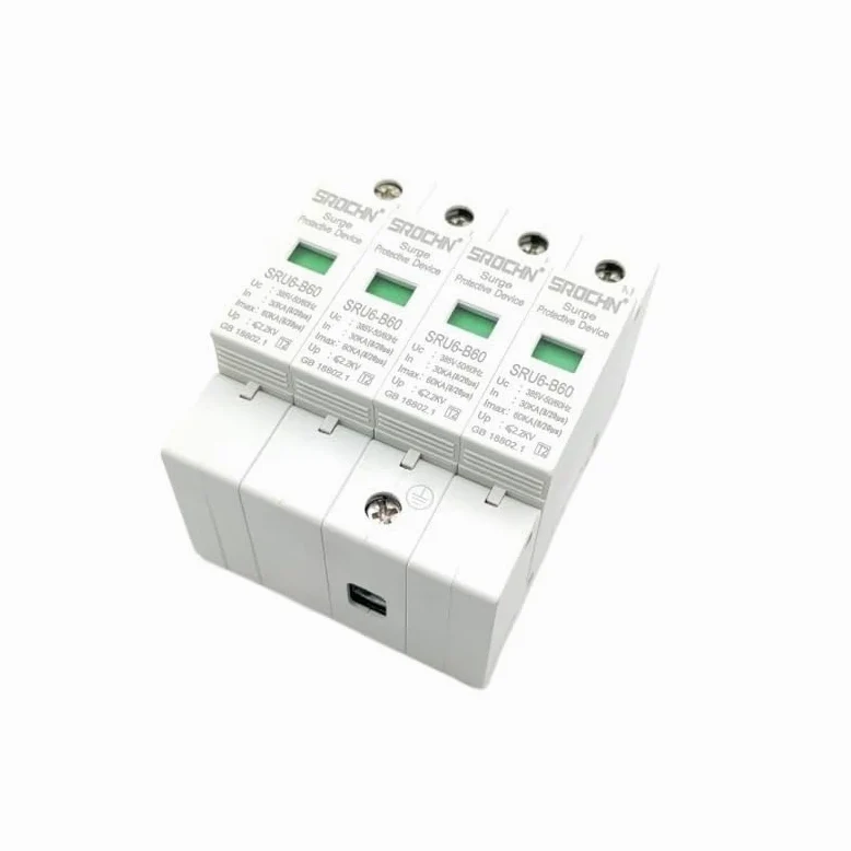 Interruttore Magnetotermico Differenziale AC SPD 1P 2P 3P 4P 20-100 KA 220V 385V Dispositivo Di Protezione Contro I Fulmini For La Casa A Bassa Tensione OEM Fabbrica(4P,80KA)