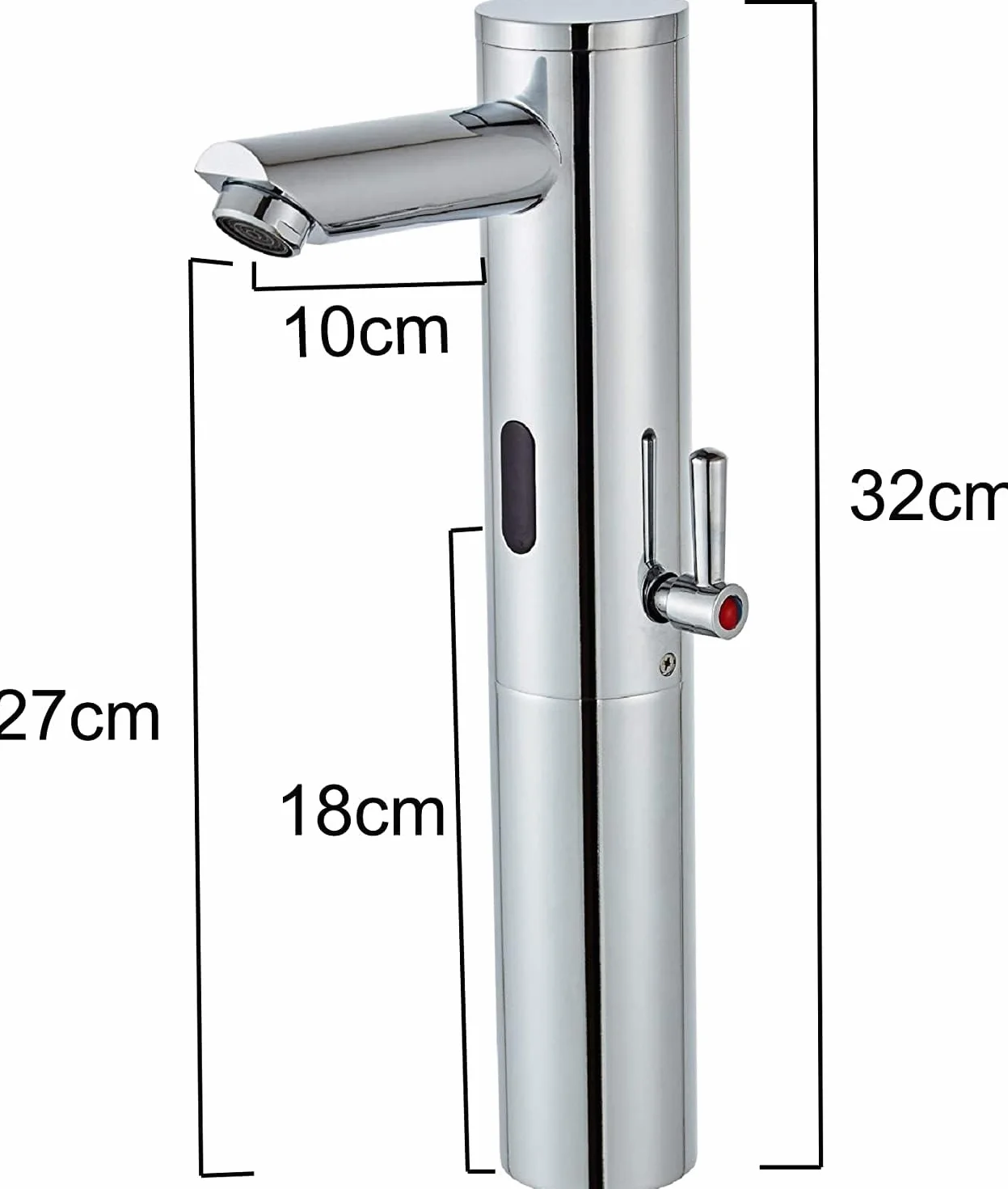 Rubinetto da bagno con sensore automatico a infrarossi, miscelatore per lavabo senza contatto in ottone cromato