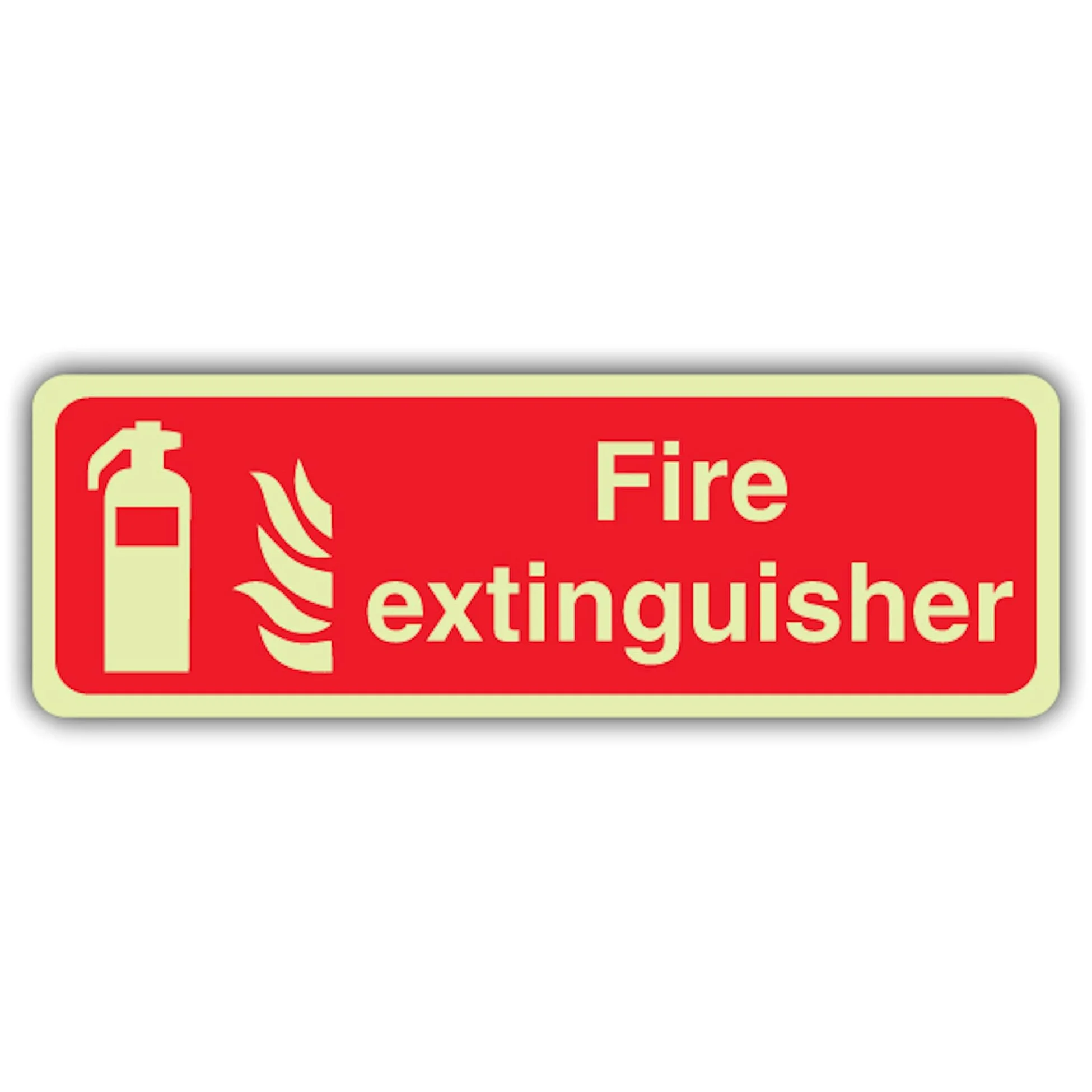 Cartello di sicurezza con scritta "V Safety Glow In The Dark", formato orizzontale, 600 x 200 mm, realizzato in vinile autoadesivo a doppia luce, segnaletica antincendio, prodotta in Gran Bretagna