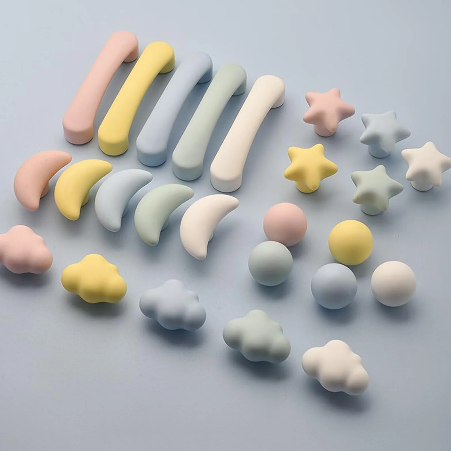 Pomelli in Ceramica a Forma di Nuvola, Maniglie per Cassetti e Porte, Confezione da 8