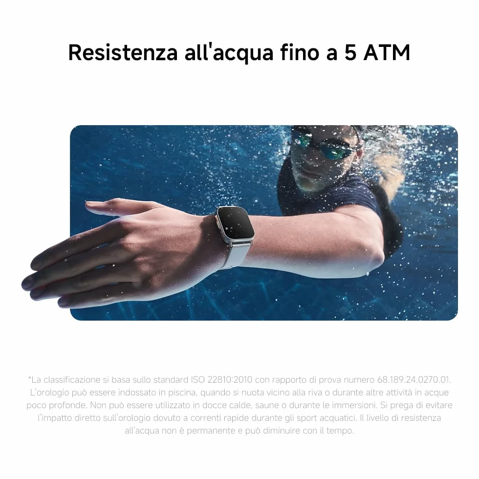 Xiaomi Redmi Watch 5 Lite, Smartwatch con display AMOLED 50mm, GNSS integrato, Chiamate Bluetooth, Autonomia 18 giorni, Resistenza Acqua 5ATM, Monitoraggio Salute e Sonno, 150+ modalità Fitness