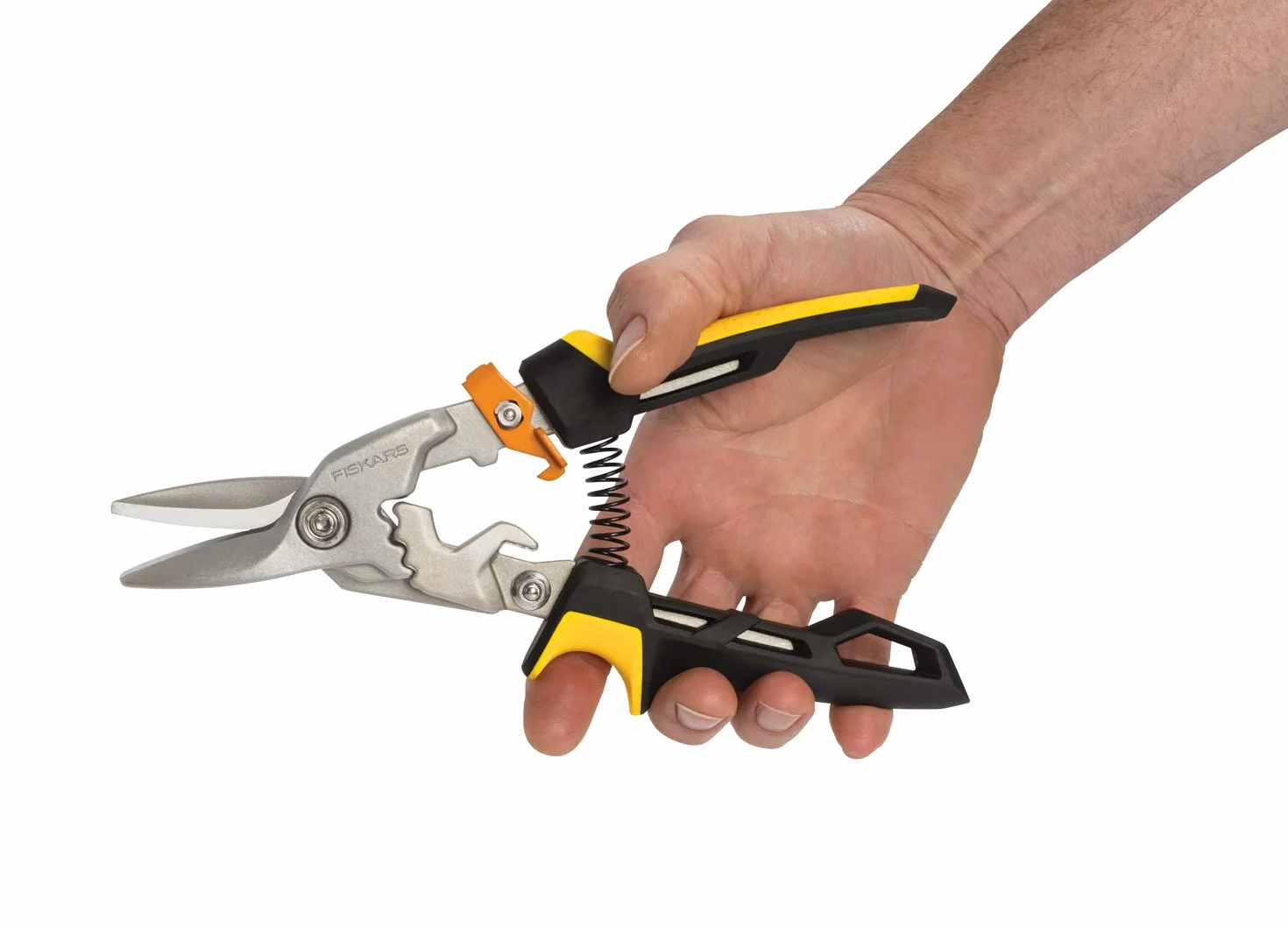 Fiskars PowerGear Nożyce do blachy, 25.2 cm, Czarno-Pomarańczowe