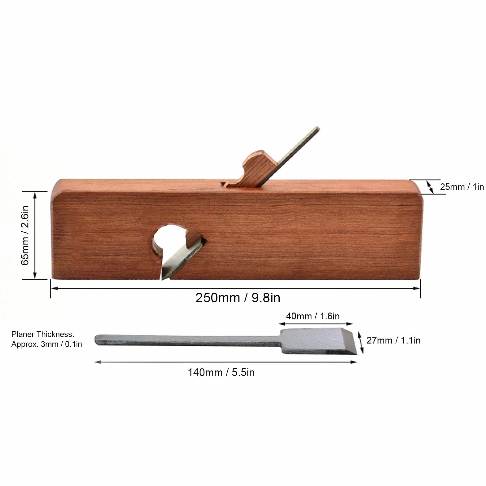 Pialla per Legno, Pialla a Mano, Pialla per Rifilare Falegname, Utensile Fai-da-te per la Lavorazione del Legno a Mano con Scanalatura a Filo Piatto, con Piallatura Rapida, Resistenza All'Usura