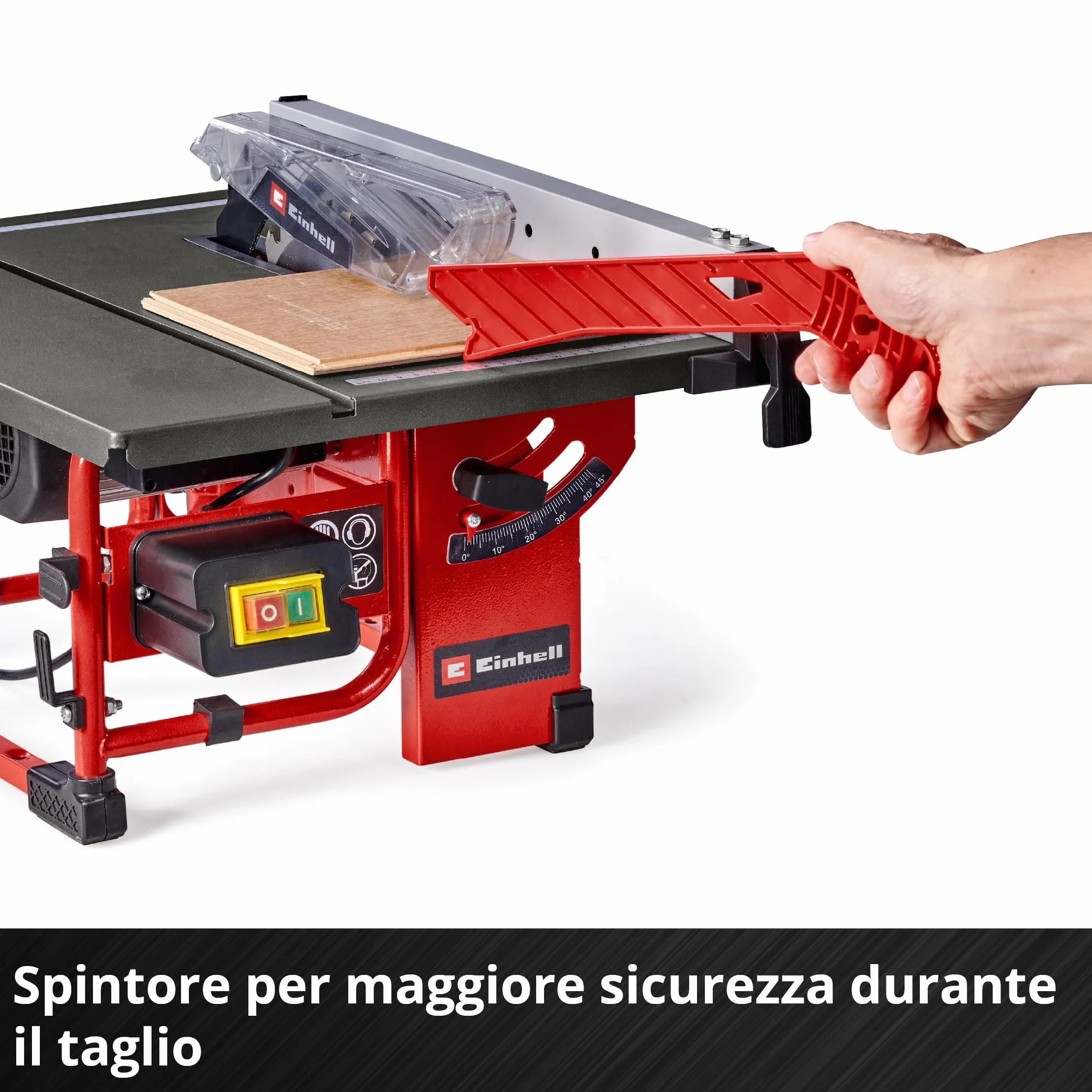 Sega circolare da banco Einhell TC-TS 8 I (800 Watt, altezza di taglio 45 mm, lama Ø 200 mm, guida angolare, battuta parallela, attacco di aspirazione, incl. lama HW/TCT)
