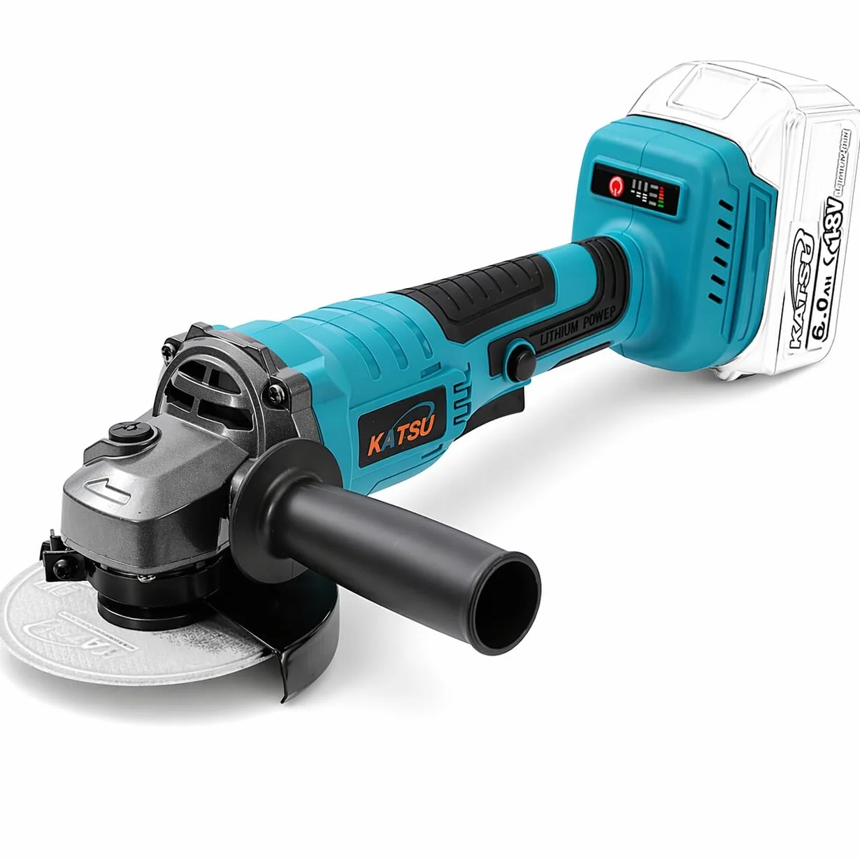 Smerigliatrice Angolare a Batteria Brushless 21V KATSU FIT-BAT, 115mm con Motore Brushless per Taglio Lucidatura Smerigliatura, 3 Velocità, Batterie non Incluse (solo Macchina) 102606