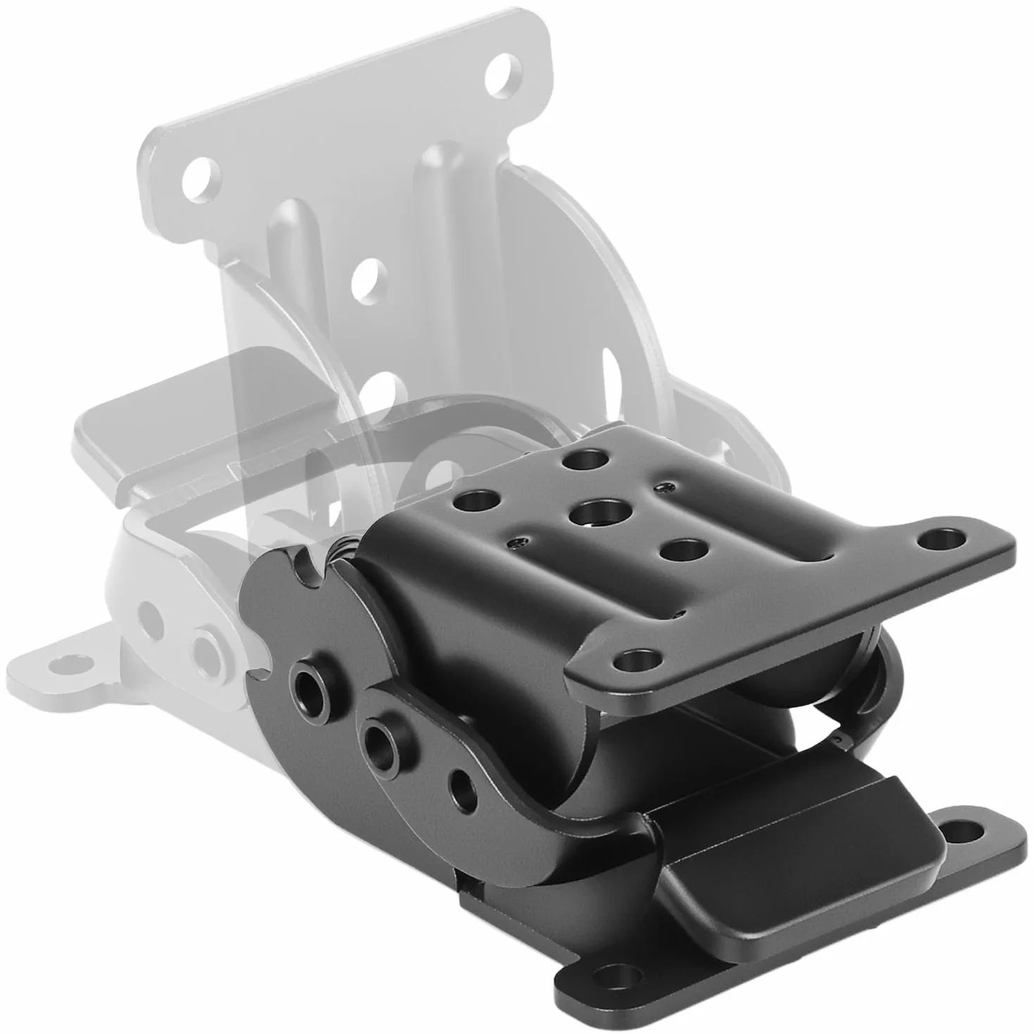 QWORK® 4 Pezzi Staffe per Tavoli Pieghevoli, Cerniera Autobloccante in Acciaio Zincato con 40 Viti - Nero