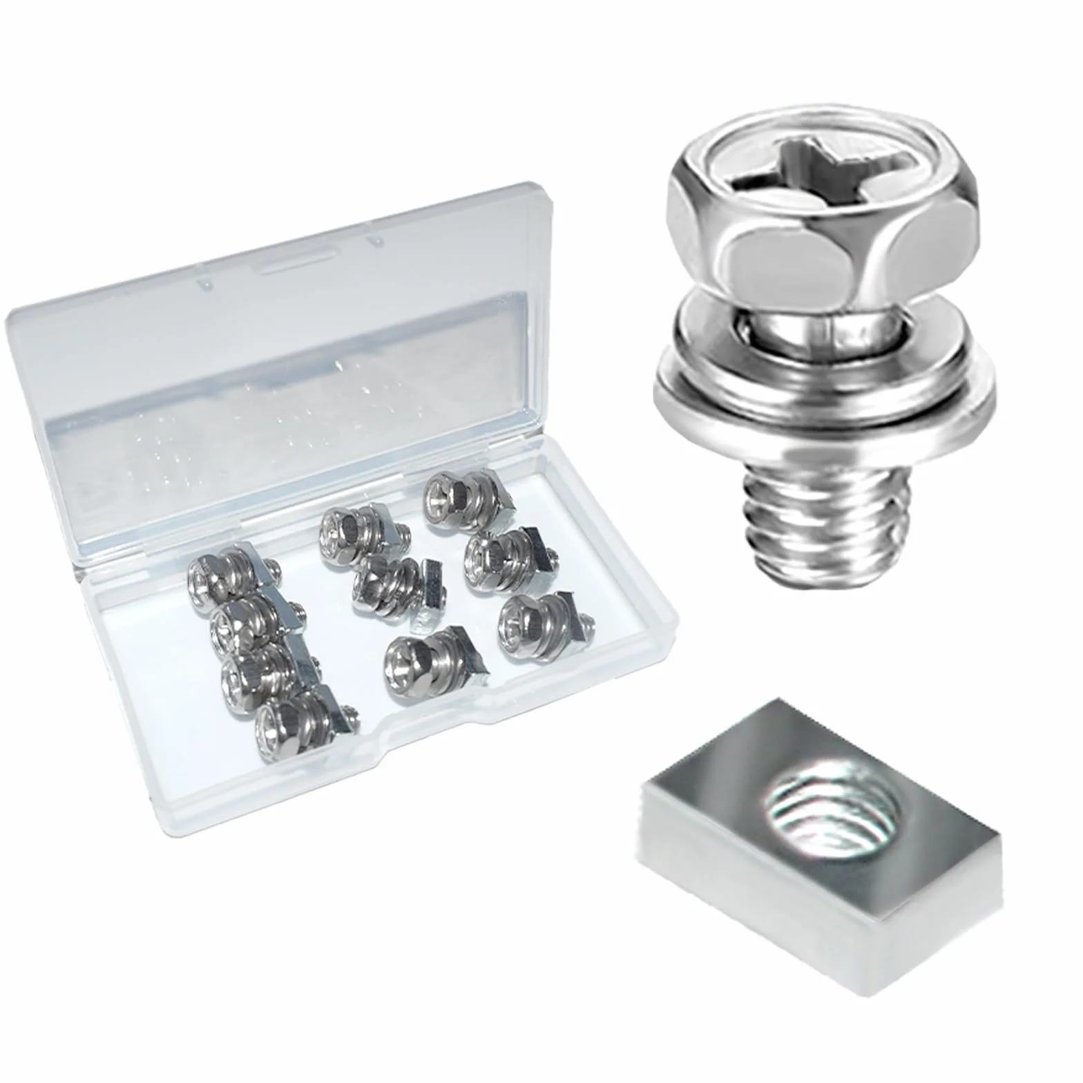 Moto Terminali Kit Bulloni Dadi M6 x 12 mm Argento 10 Pezzi ATV Scooter