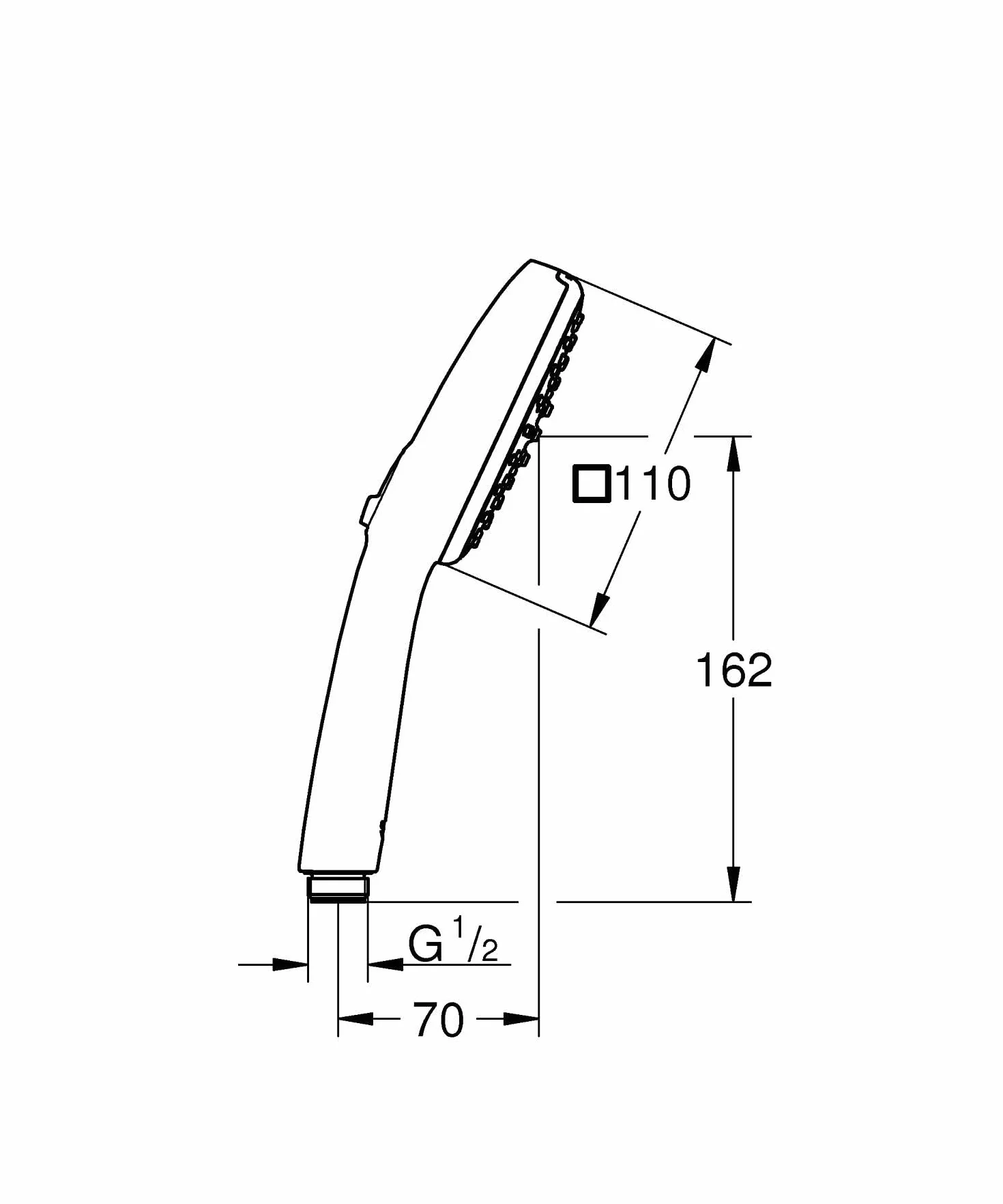 GROHE Vitalio Comfort 110 Manopola Doccino Doccia (2 getti Rain e Jet, 110 mm, DreamSpray, SpeedClean anticalcare), Cromo, 2639710E