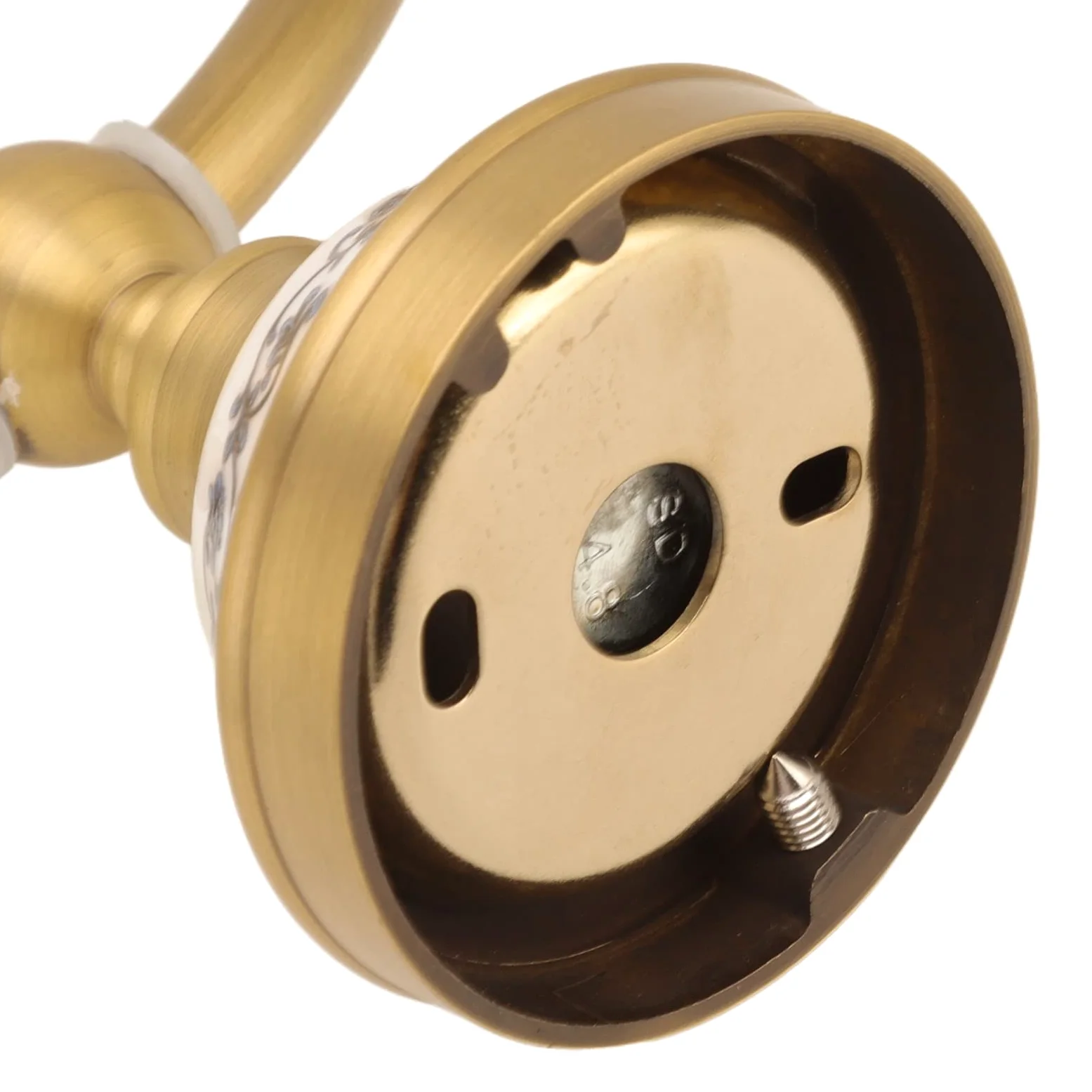 Anello portasciugamani in ottone antico, portasciugamani da bagno, portasciugamani a parete con adesivo in porcellana blu e bianco, struttura in acciaio inox durevole per