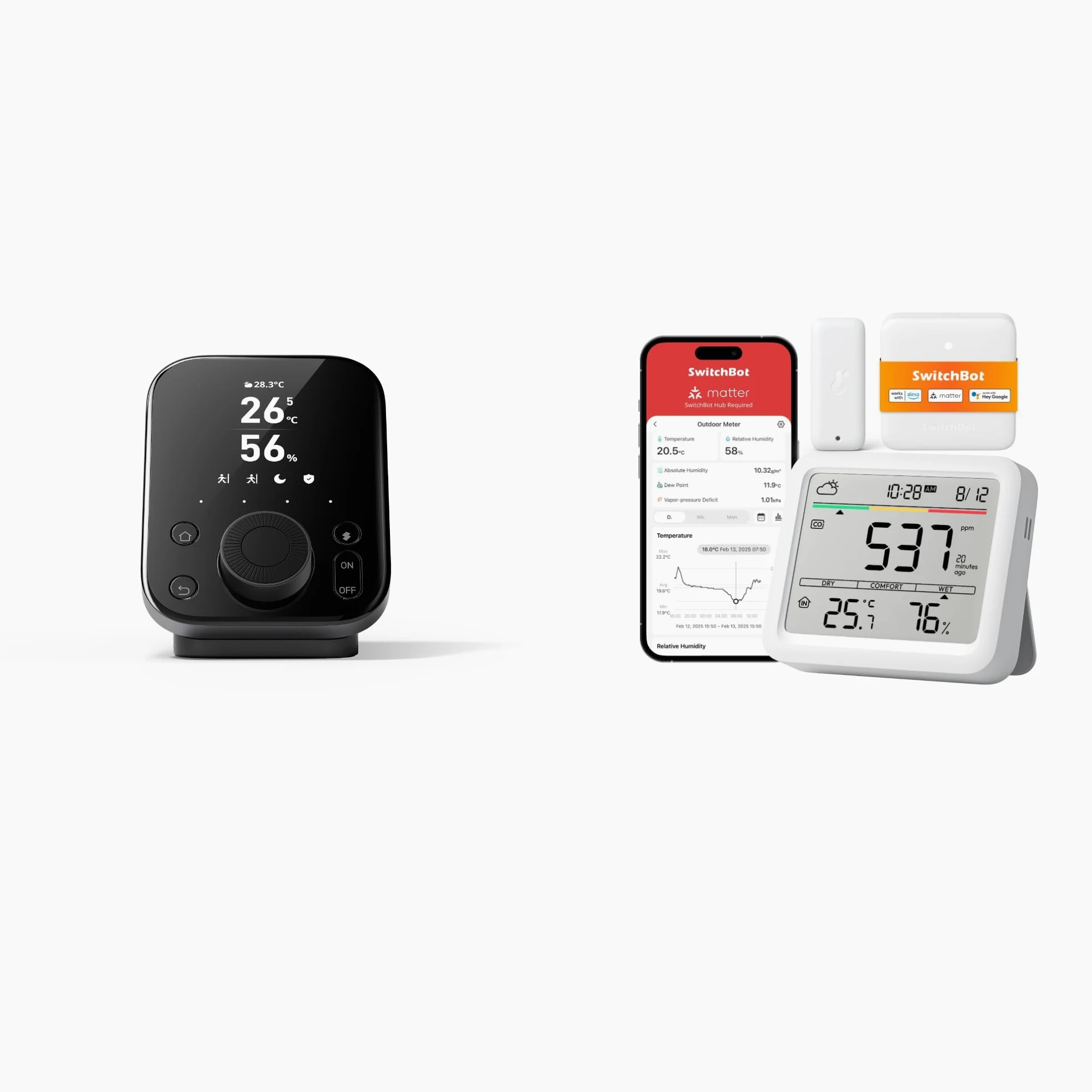 SwitchBot Hub 3 pack con SwitchBot Rilevatore di CO2 WLAN