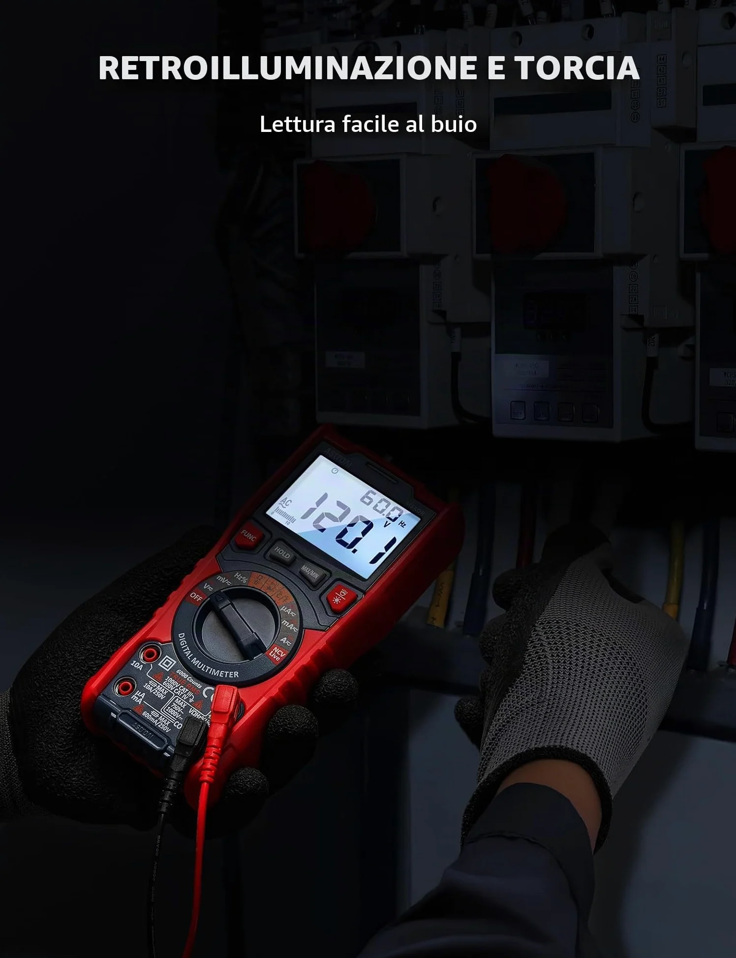 AstroAI Multimetro digitale Multimetri TRMS Manuali e Telemetria Automatica NCV (6000) | Voltmetro, Polimetro, Tester per Corrente AC/DC, Tensione AC/DC, Resistenza, Frequenza, Capacità, Continuità, Test Diodi