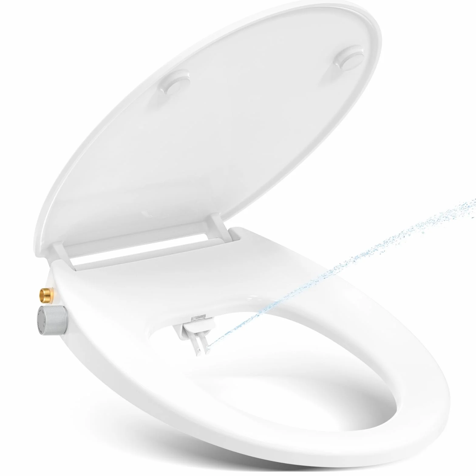 Tavoletta WC Bidet universale Soft Close non elettrico pressione regolabile 42.7x37 cm