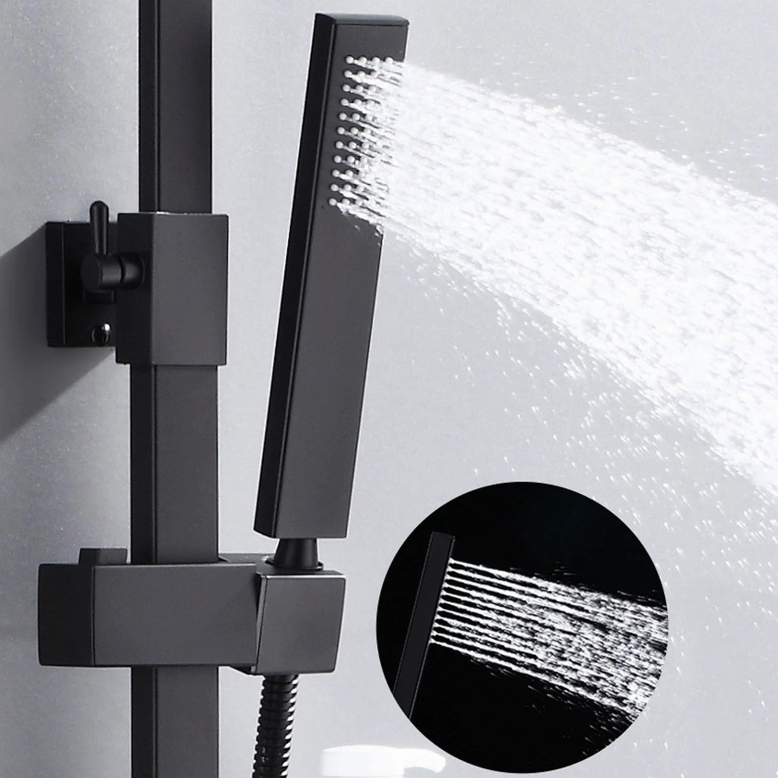 Sistema Doccia Nero con Display Digitale, Set Rubinetto termostatico per Bagno a 4 Vie con beccuccio per Vasca, soffione a Pioggia da 10", doccetta e doccetta per Bidet