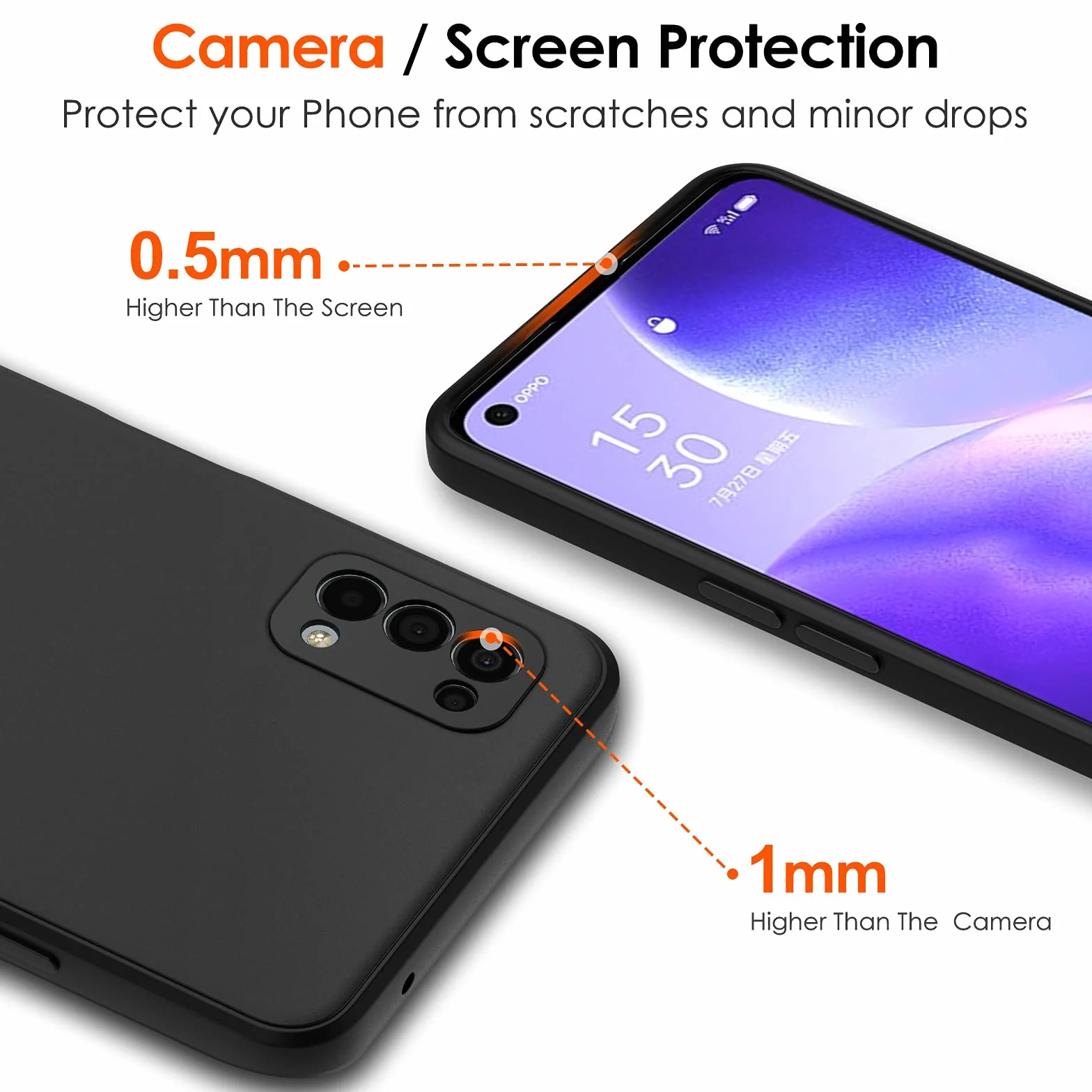 iVoler Cover in Silicone per Oppo Find X3 Lite con Protezione Della Fotocamera, Ultra Sottile Custodia in TPU Morbida Anti-Graffio Antiurto Protettiva Case, Nero