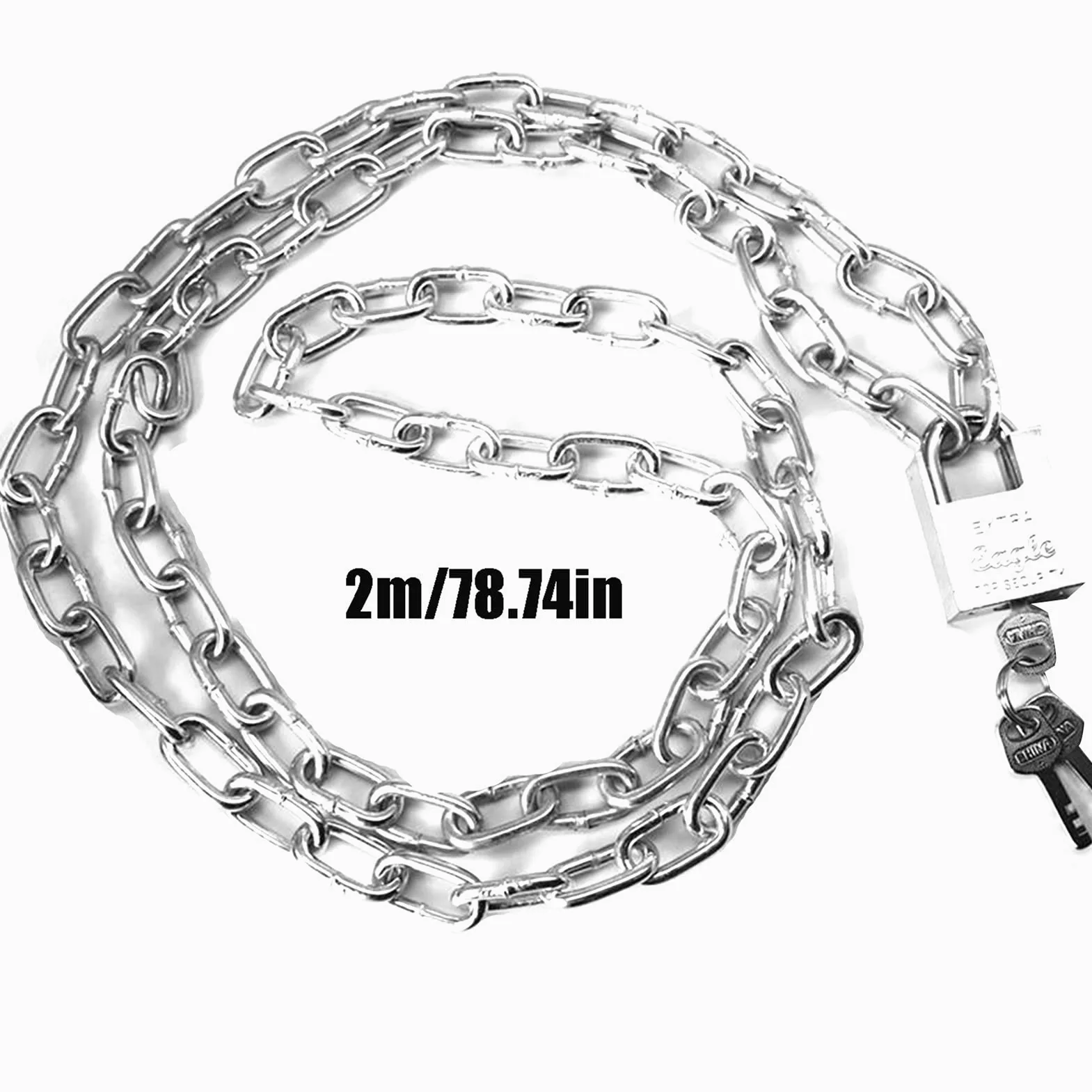 Lucchetto pesante per esterni, lucchetti per armad Lucchetto a catena antifurto e antitaglio, utilizzato for cancelli, recinzioni, biciclette, serrature di sicurezza for magazzino, serratura(2m)
