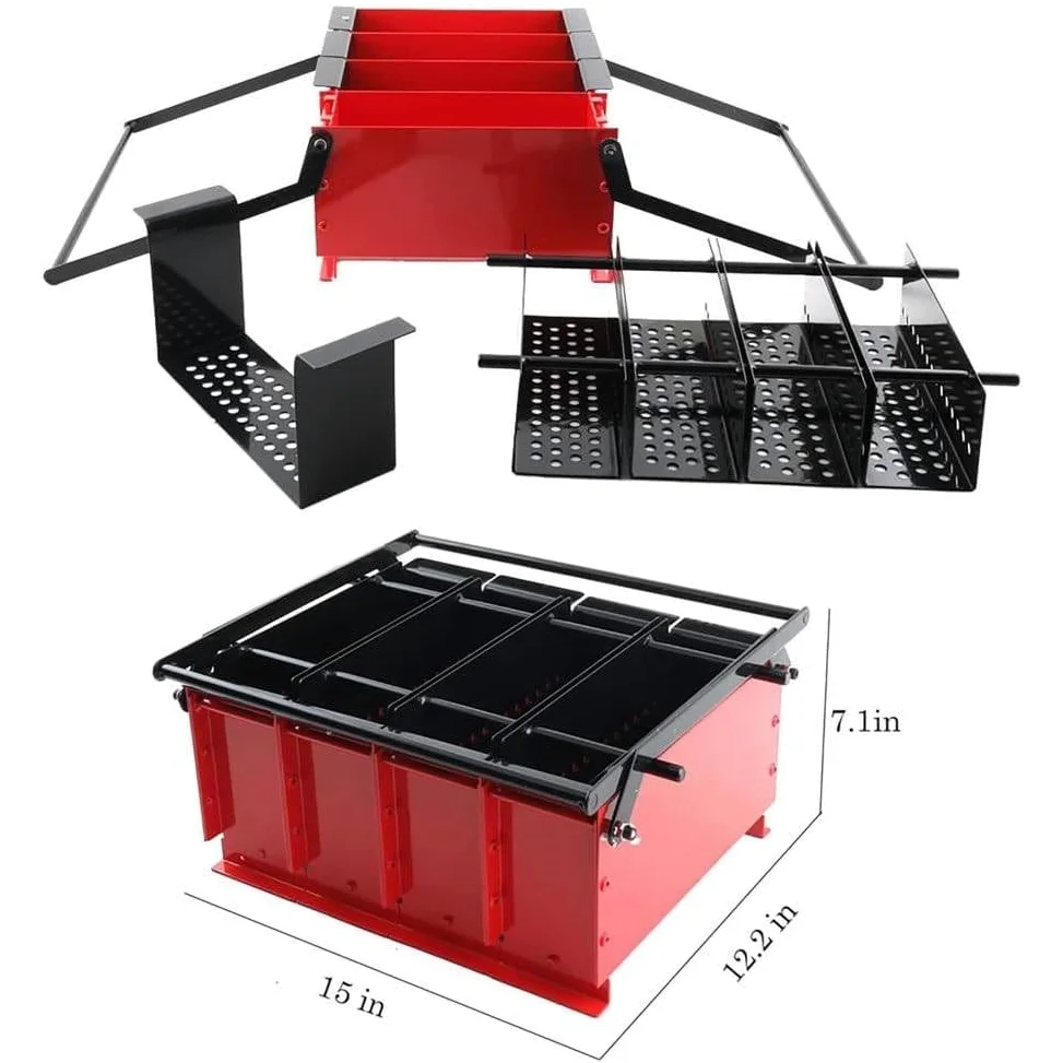 Creatore di bricchette, 4 scomparti per mattoni refrattari fai da te, ideale per riscaldamento interno ed esterno, strumento da giardino domestico