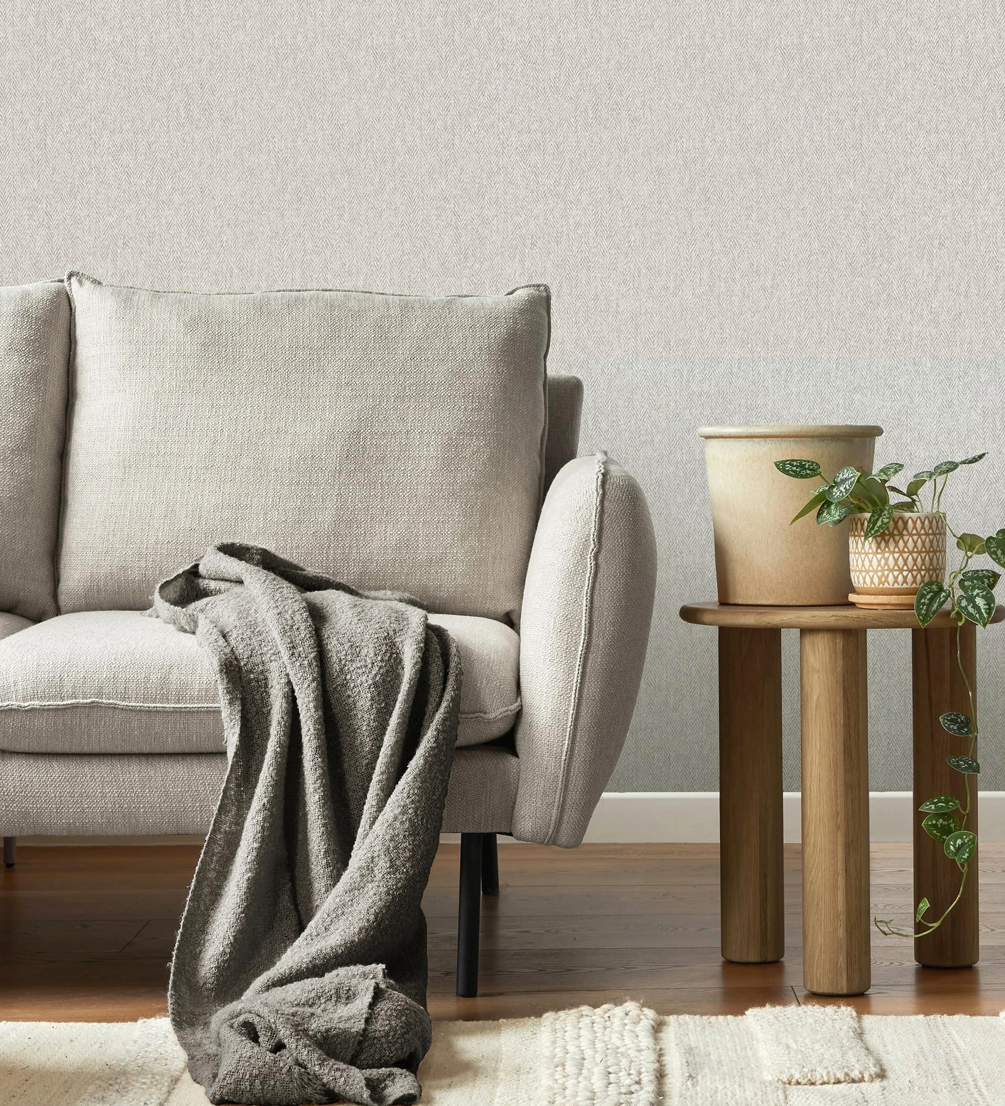 GAULAN 683564 - Carta da parati a spina di pesce con microtexture in tonalità grigie per pareti soggiorno camera da letto corridoio sala da pranzo - Rotolo di 10 m x 0,53 m