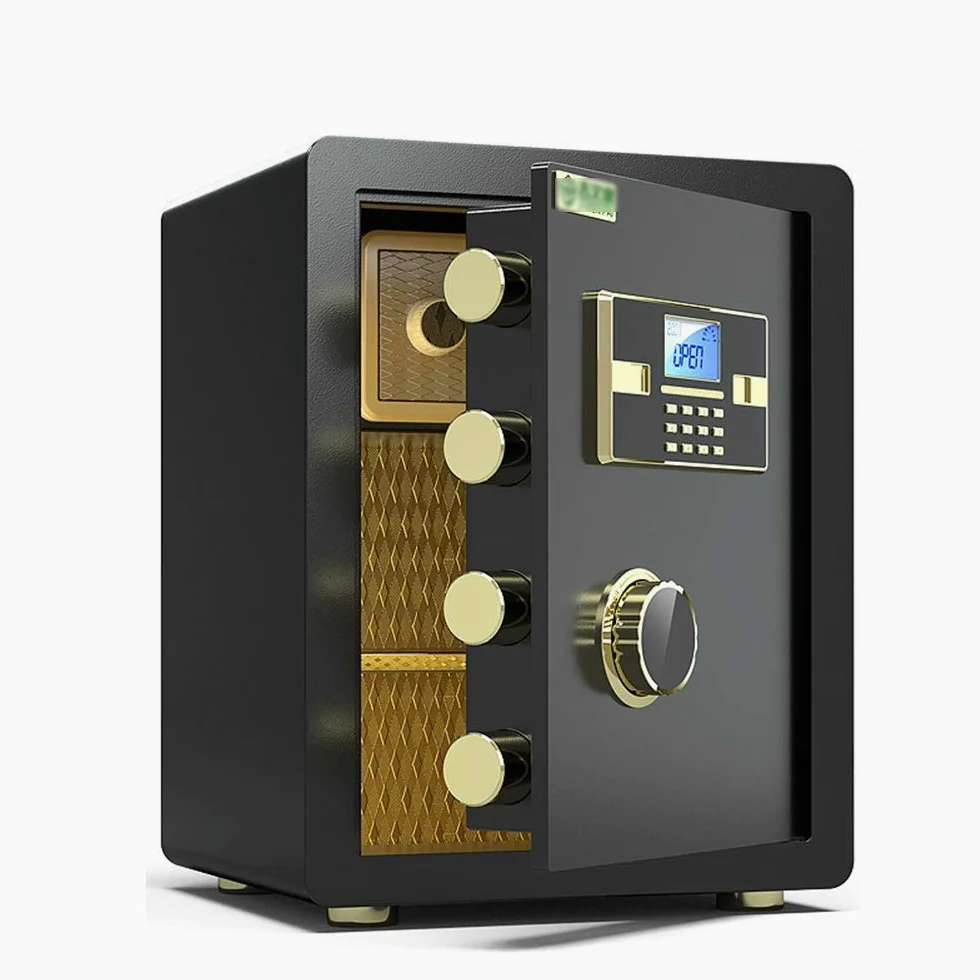 Cassaforte Elettronica con Password, Serratura da 40 cm Smart Home Office Box Scatola per Impronte digitali Interamente in Acciaio, armadietto Anti-Trapano (Colore Nero, Dimensioni: (Marrone 45 cm)