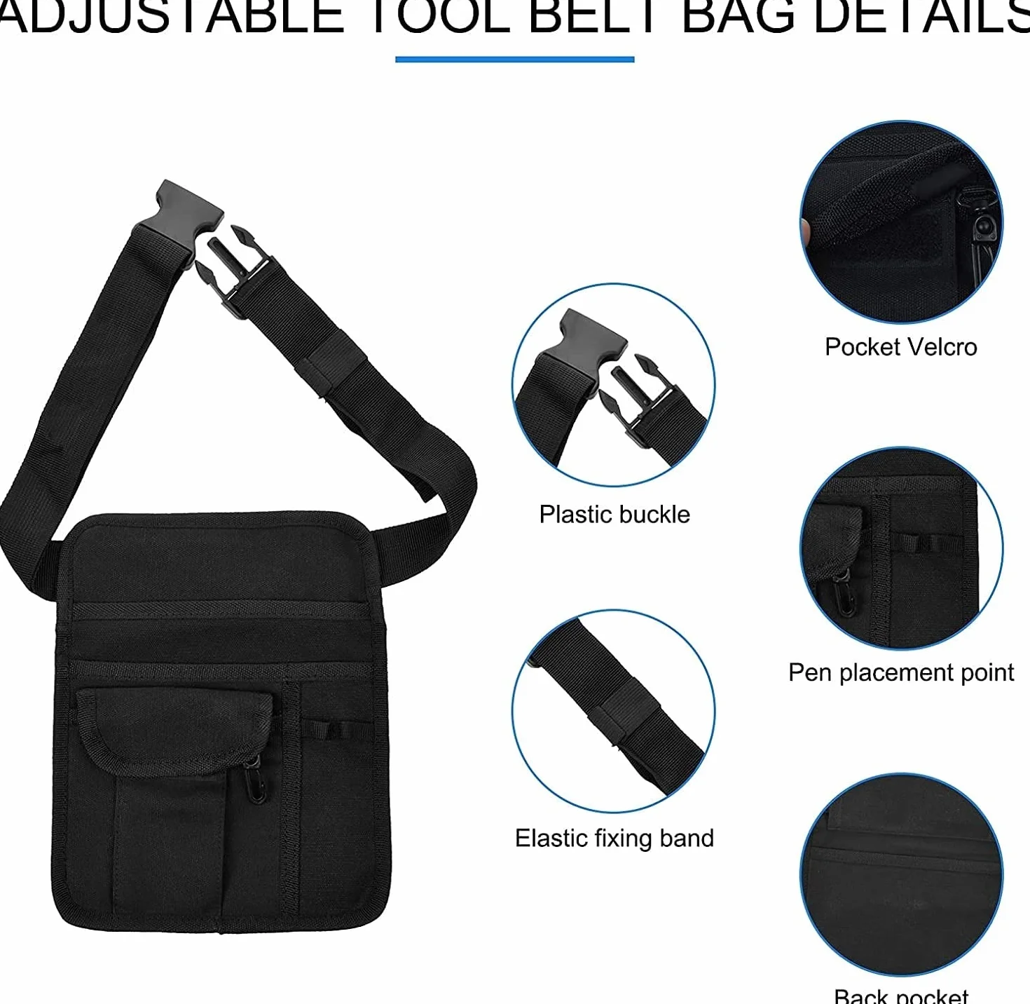 Grembiule da server da ristorante, cintura utility, marsupio, organizer per libri degli ospiti, tablet, portafoglio, cialde, titolari, penne, denaro