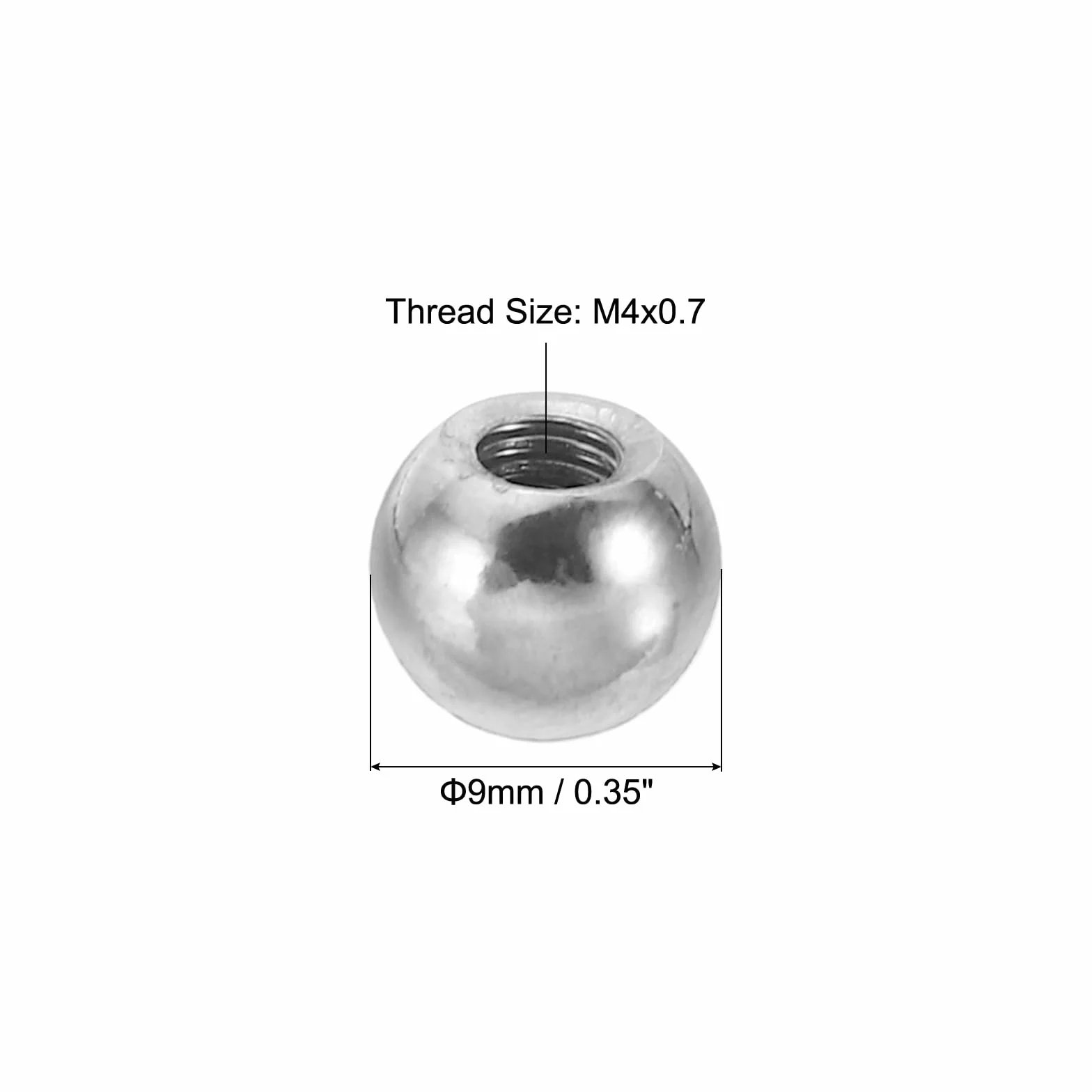 PATIKIL M4 x 9mm Dadi a Sfera Pomelli, Pz30 Tappi a Sfera Perforazione Acciaio Maniglia Foro Cieco Decorazione