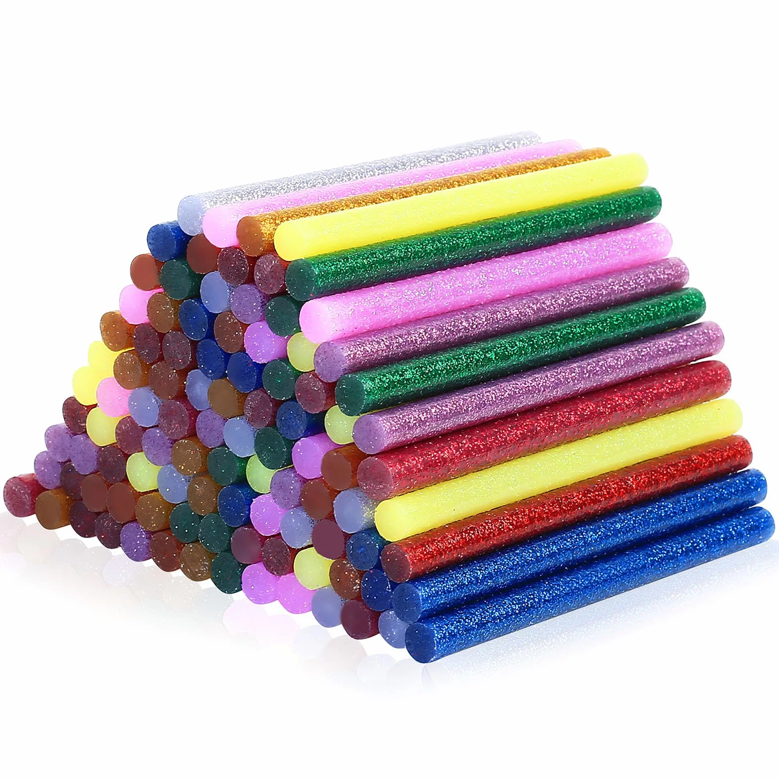 Colla a Caldo Bastoncini 7mm x 100mm, Multicolori Stick per Pistola Colla a Caldo Ricariche, 10 Colori