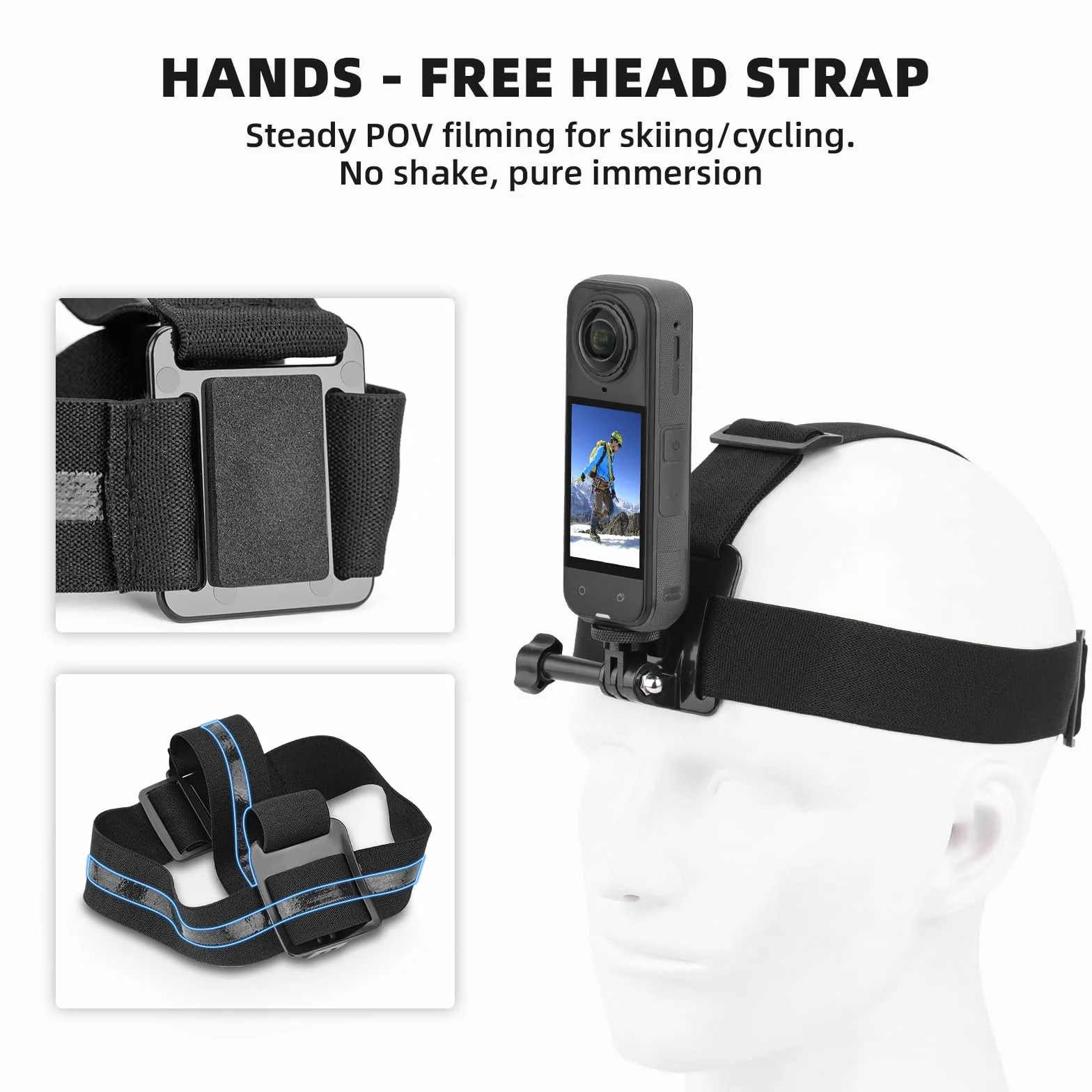 BRDRC Kit di accessori per Insta 360 X5 X4, cinghia per il petto, imbracatura per zaino, supporto da polso, adattatore rotante a 360° + rilascio rapido per Insta360 One X5 X4 X3 X2 X