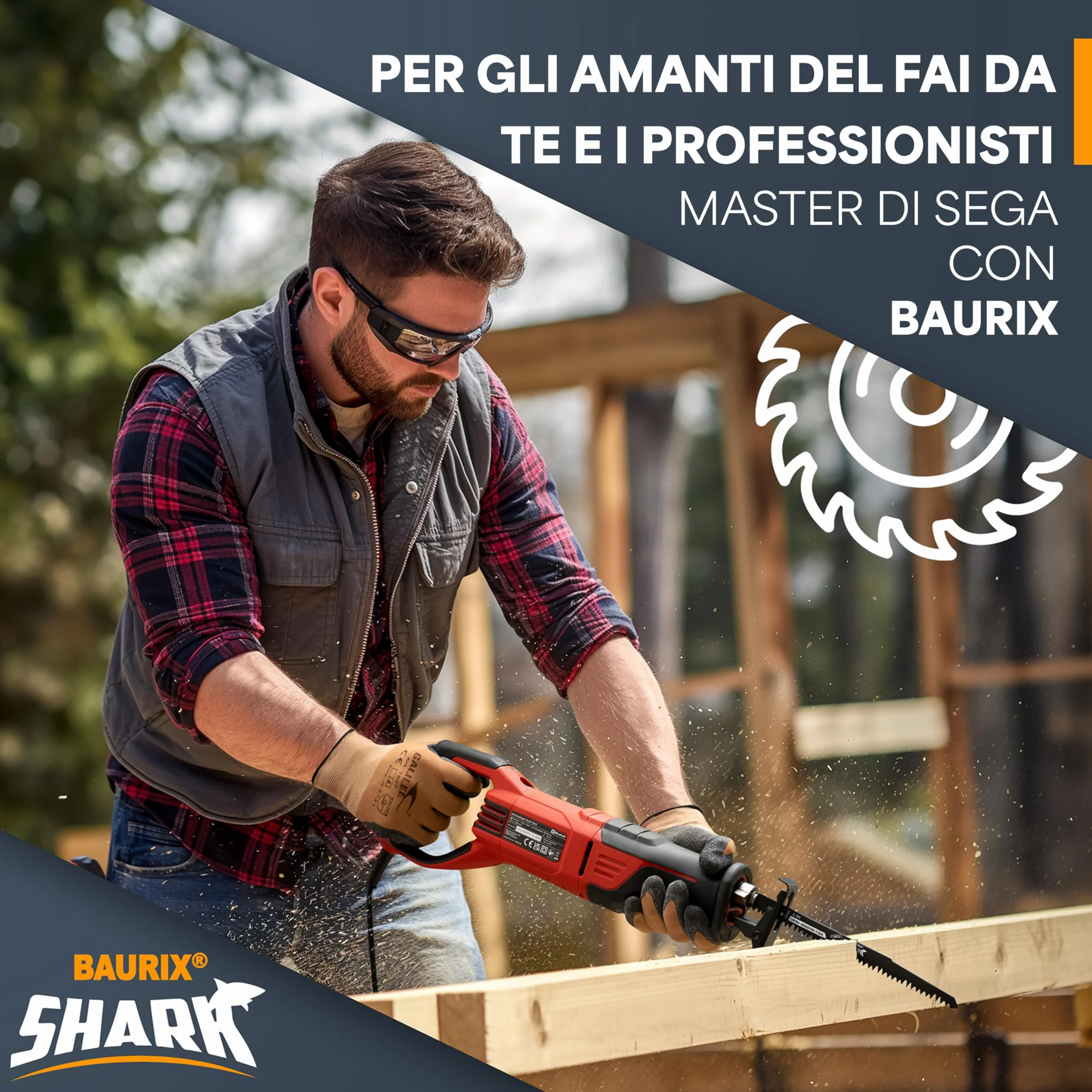 BAURIX® Lame per Seghetto SHARK® [5 Pezzi] - 240 mm - 5 TPI - Per Tagli Veloci e Puliti su Legno Grezzo, Umido, da Ardere e Vivo