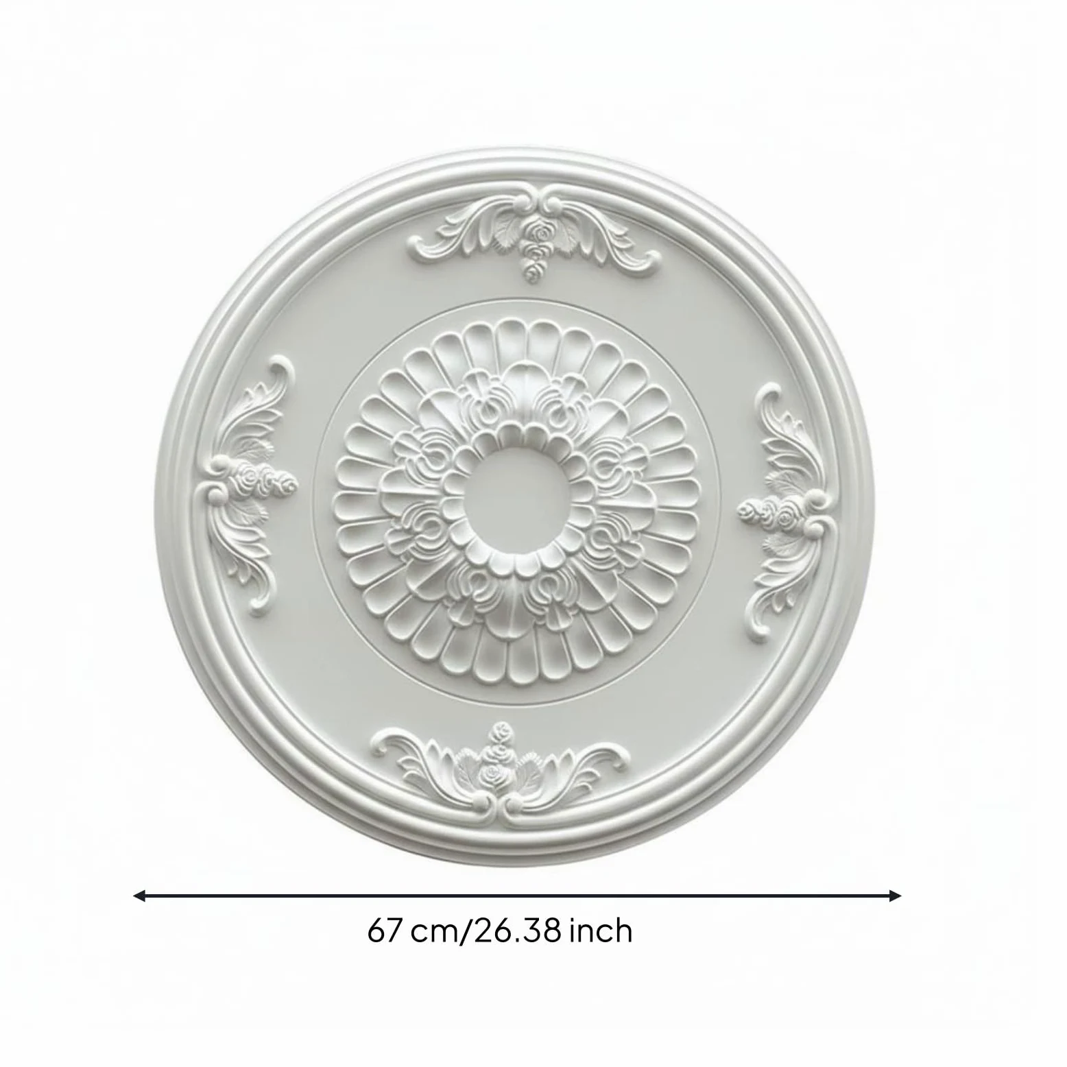 Rosone Floreale Rilievo Scolpito Rosone Plafoniera Ornato Medaglione Soffitto, 051 Carved 67CM