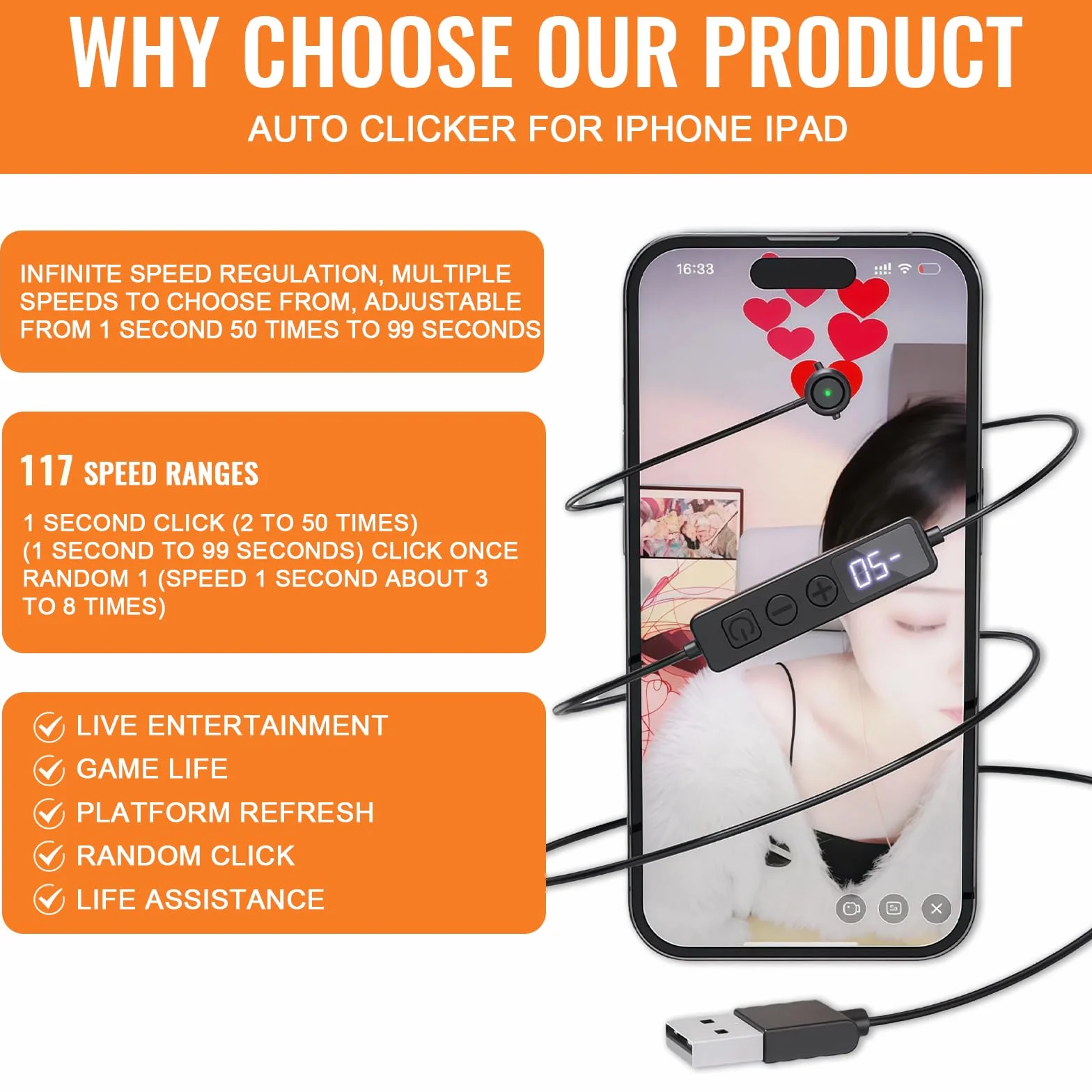 Automatico per Telefono - Clicker Automatico per Smartphone, Auto Clicker per Telefono, Giochi, Shopping, Trasmissioni in Diretta, Attività di Ricompensa
