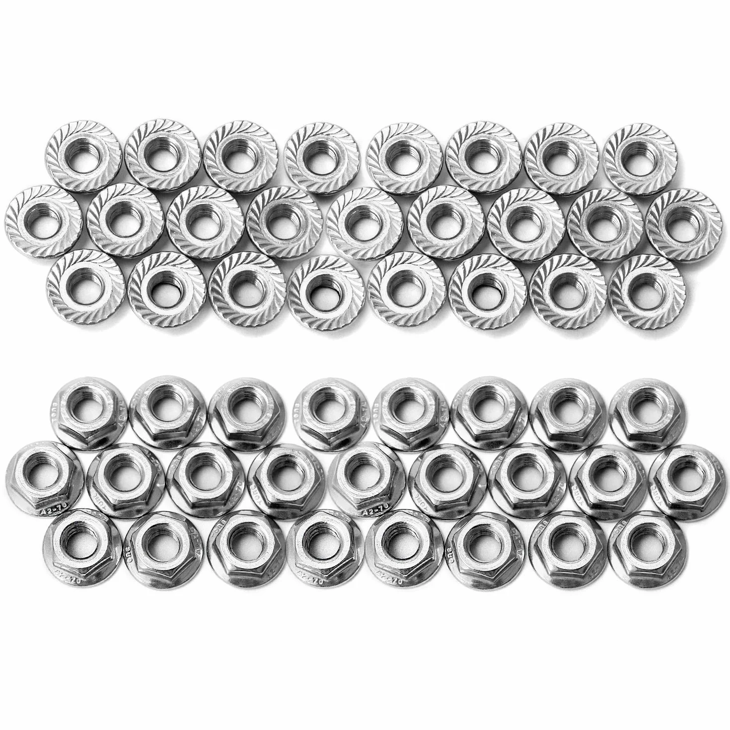QWORK M6 Dado Flangiato Esagonale, acciaio inossidabile 304, confezione da 50