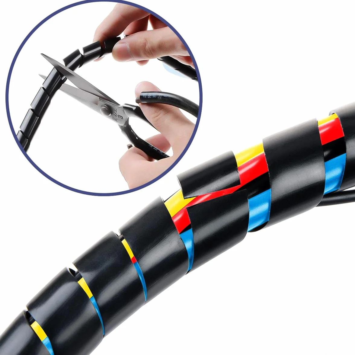 Copri cavi Diametro 22 mm Lunghezza 3 m Nero Cable Management