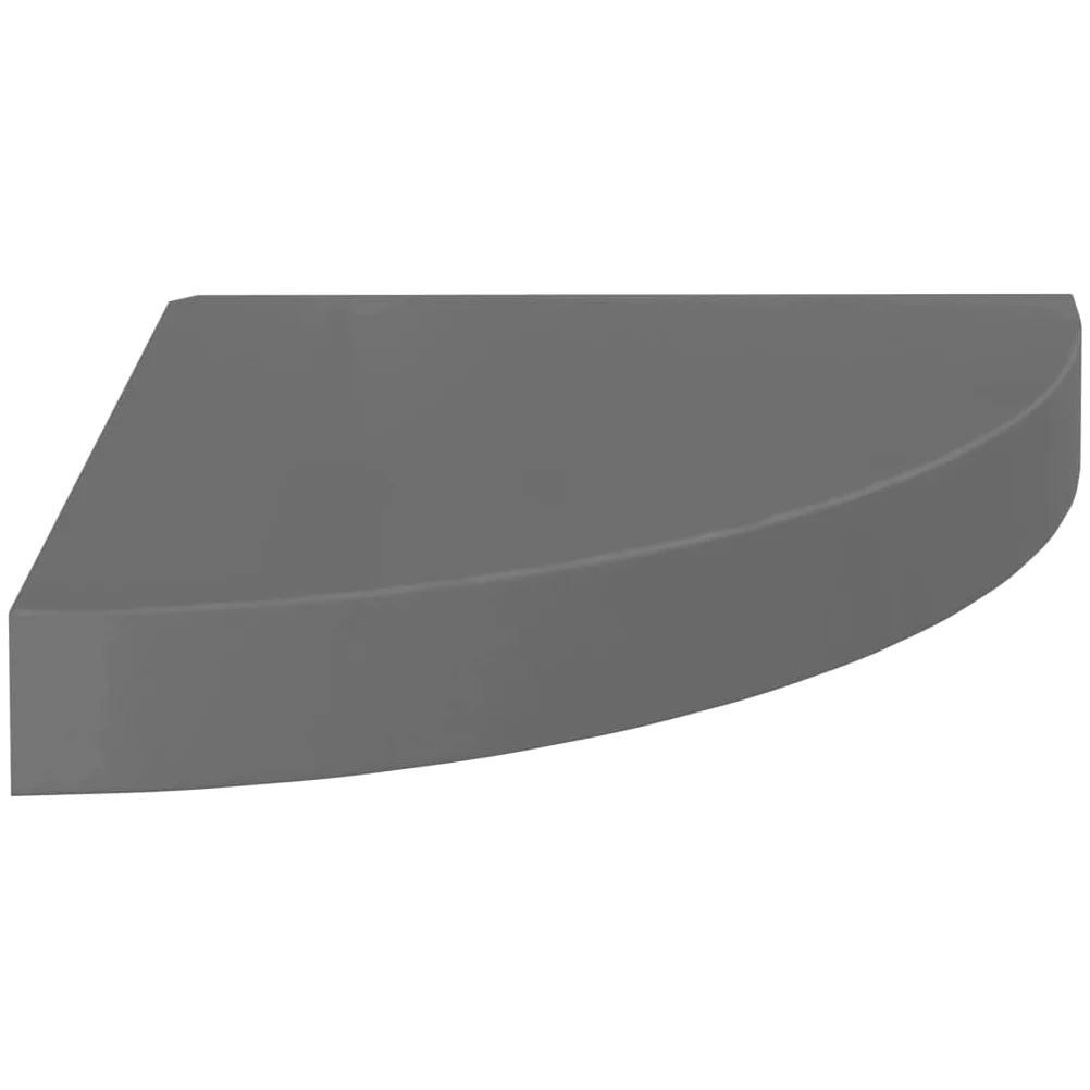 Set di 2 mensole da parete in MDF grigio lucido, 25 x 25 x 3,8 cm, piccole mensole per camera da letto, soggiorno, bagno, cucina, espositore per CD, elegante e funzionale