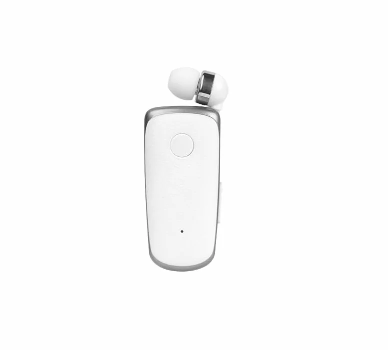 Celly, Auricolare Wireless Retrattile con Vibrazione per Chiamate, Connessione Doppio Dispositivo Bluetooth, Clip di Fissaggio Stabile e Cavo Anti-Groviglio, Fino a 12 Ore di Autonomia, Colore Bianco