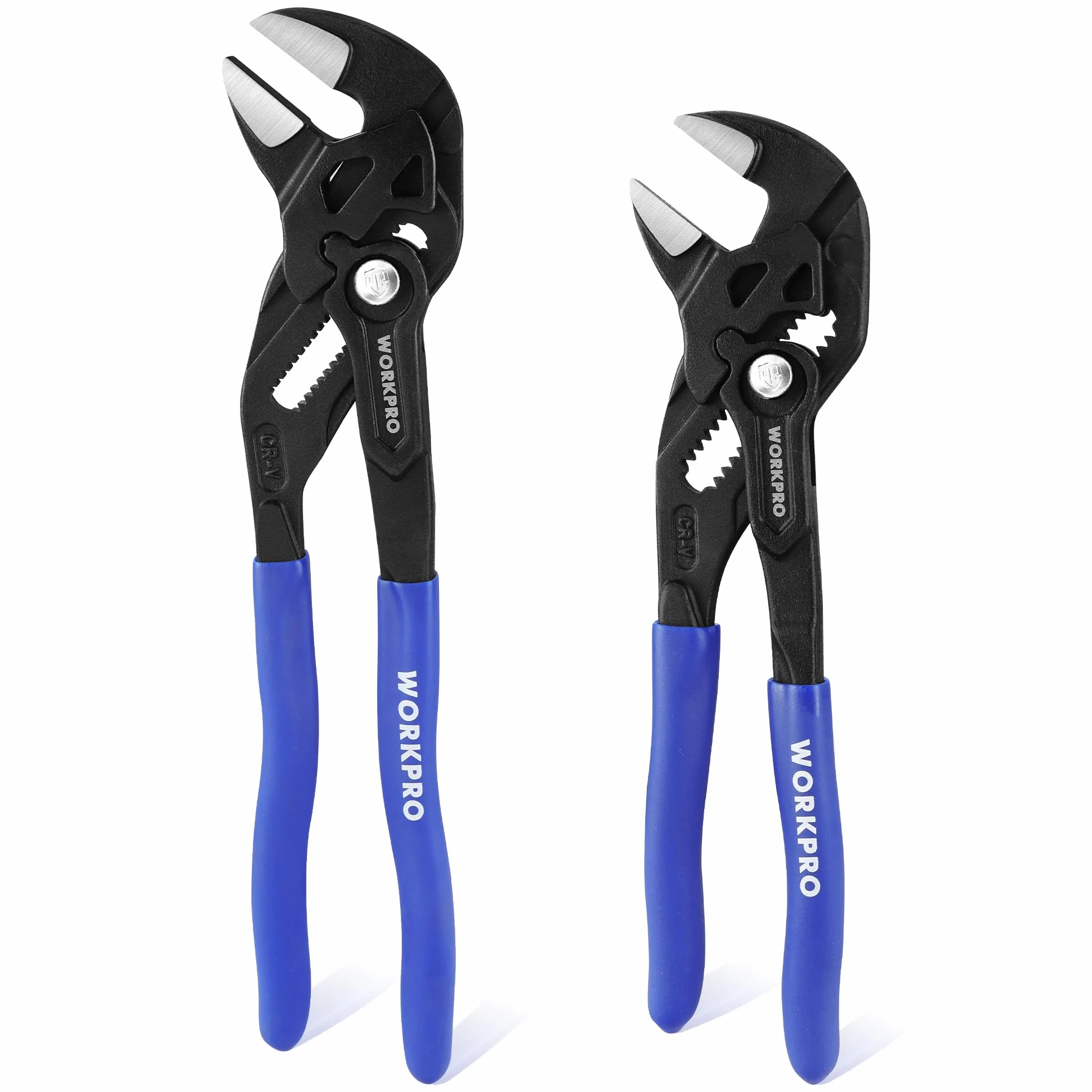WORKPRO Pinza Chiave a 2 Pezzi 180 mm 255 mm Set Cr-V Chiave Regolabile Apertura 40 mm 50 mm