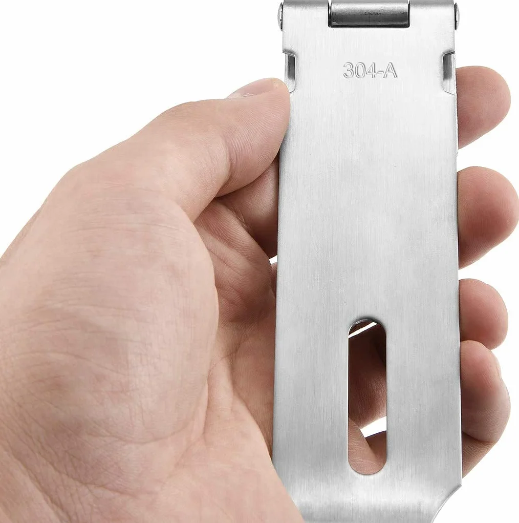 Lucchetto Hasp Acciaio Inox 304 4 Pollici Heavy Duty Serratura 50mm per Porte Armadi Garage