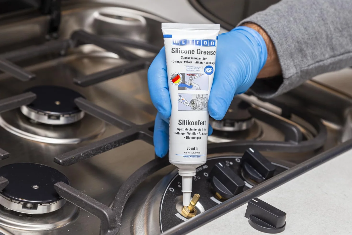 WEICON Grasso siliconico 85 g Lubrificante per valvole raccordi Guarnizione