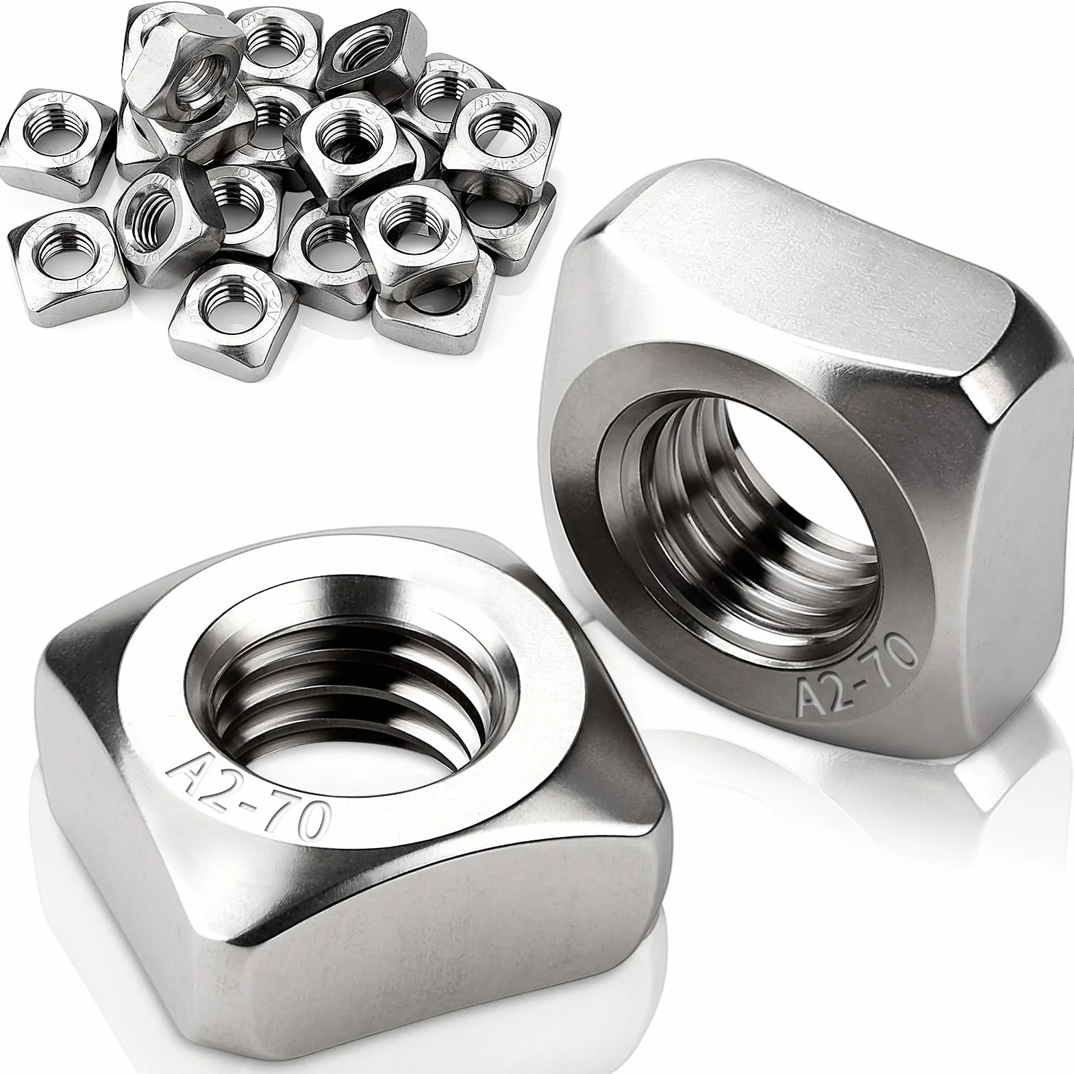 Dado Quadrato M10 Acciaio Inox 304 DIN 557 10 Pezzi