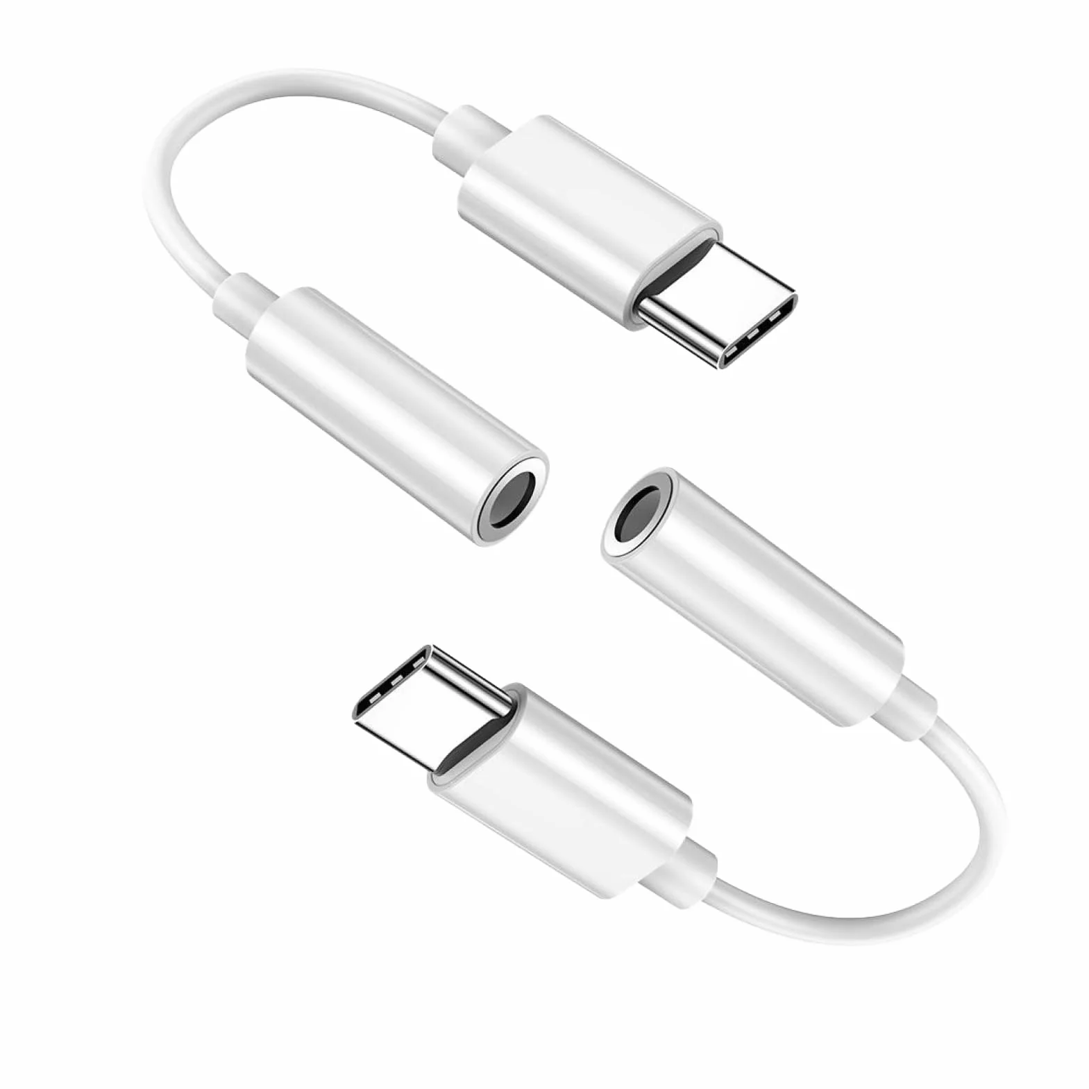 Adattatore USB C a jack AUX da 3,5 mm per OnePlus, Huawei, Samsung, Xiaomi, colore: bianco, plug and play, compatibile con molti dispositivi