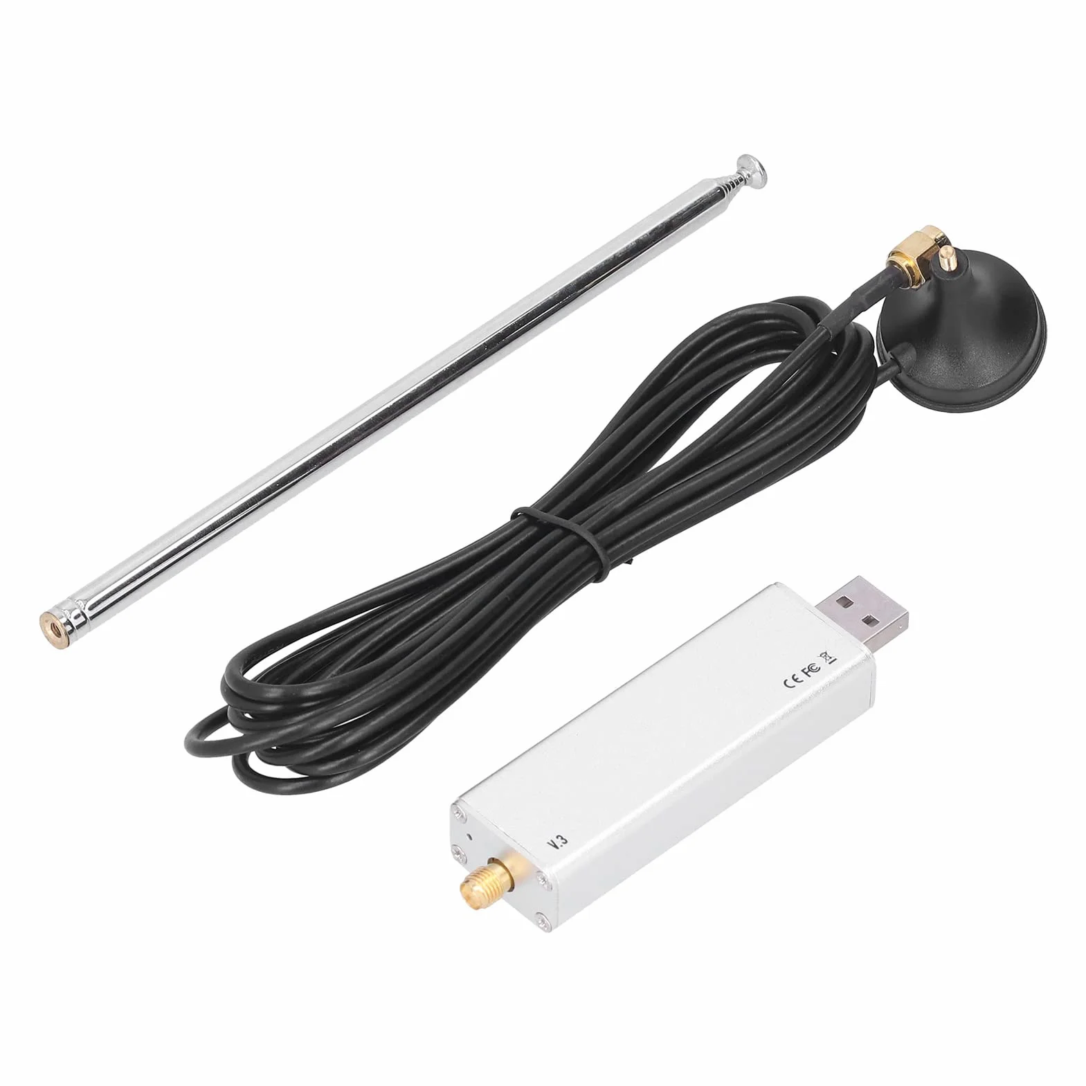 Sintonizzatore RTL‑SDR R820T2 V3 RTL2832U + Antenna Telescopica + Kit Base Antenna