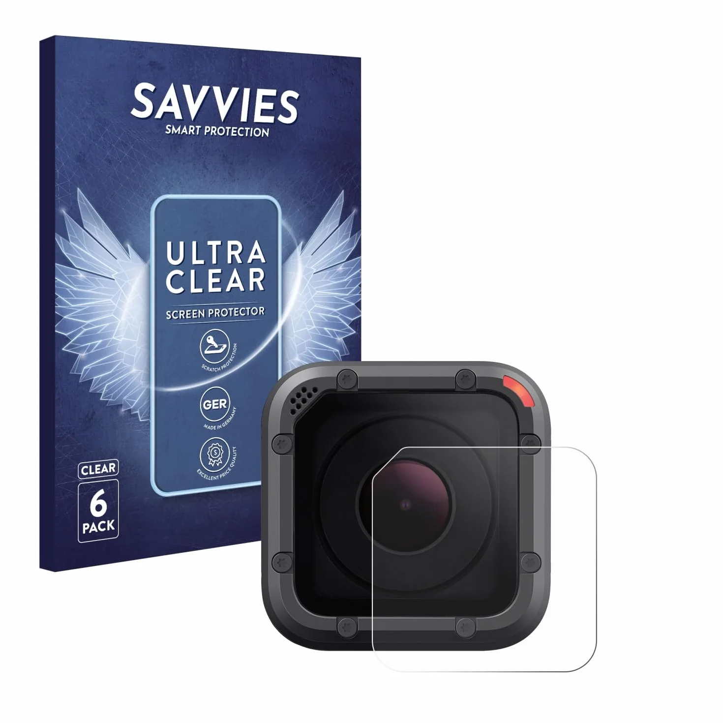 savvies 6 Pezzi Pellicola Protettiva per GoPro Hero 5 Session Lente (Cassa) Protezione Schermo Trasparente