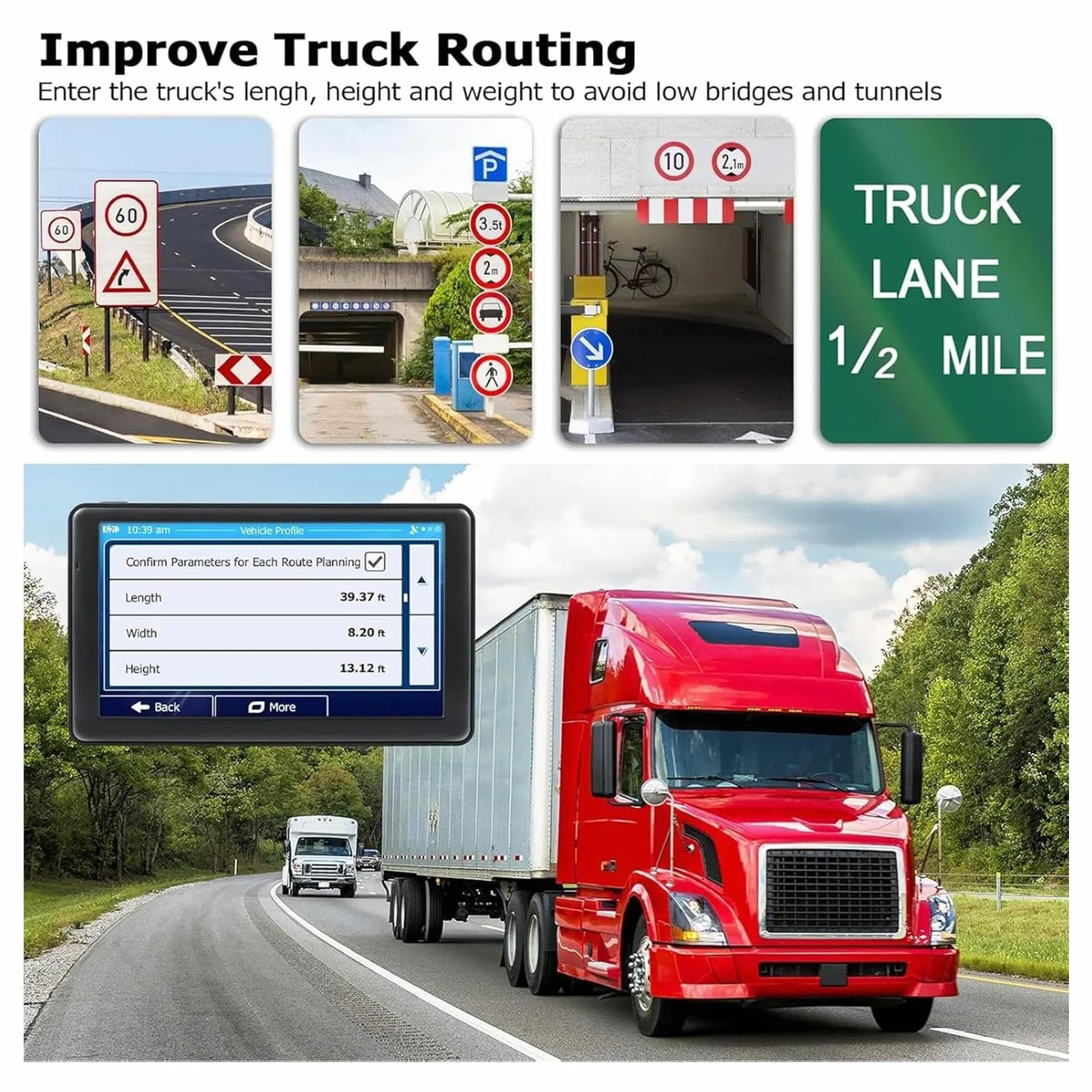 Navigatore satellitare da 7 pollici per auto, navigatore GPS H;D con mappe del Regno Unito e Europa, assistenza per la guida della corsia, aggiornamenti gratuiti, supporto navigazione postale ricerca