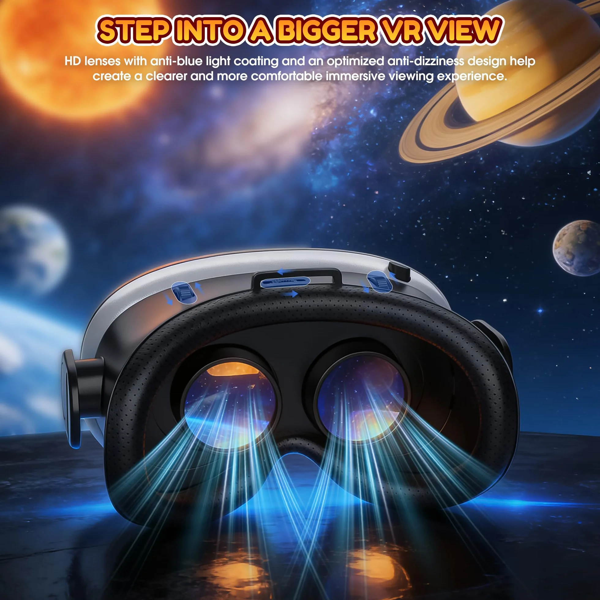 XWP Visore VR, Occhiali Per Realtà Virtuale 3D Per Smartphone, Compatibile Con iPhone & Android (4.7–7.0"), Con Lenti HD, Per Apprendimento, Giochi E Film, Regalo Di Compleanno Per Bambini E Famiglia