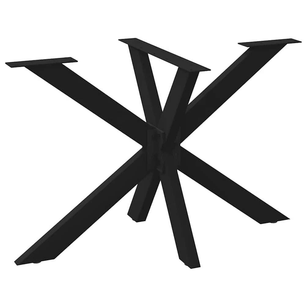 vidaXL Gamba per Tavolo da Pranzo a Forma di Ragno Nero 120x68x(72-73) cm