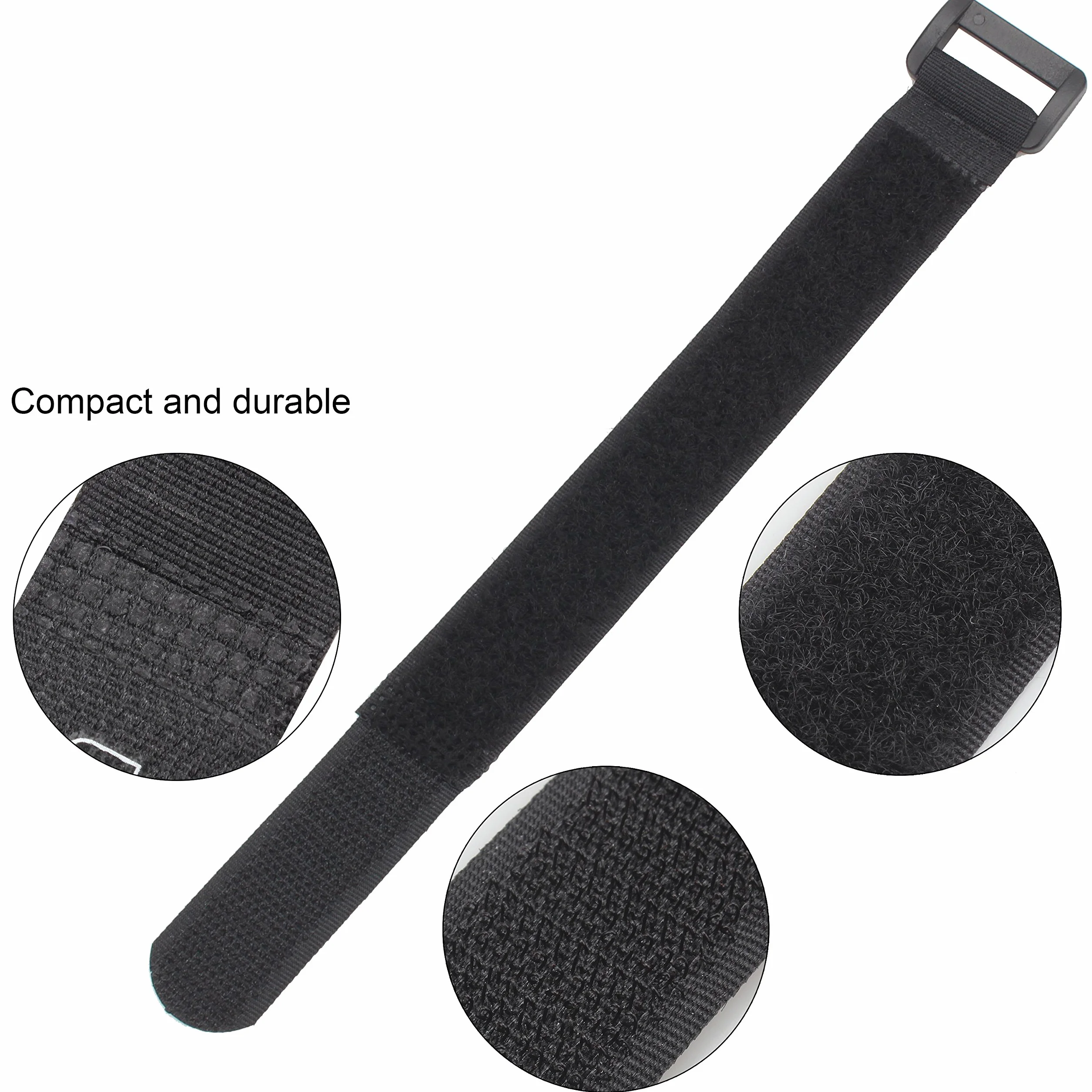 Wisdompro Fascette Cavi Nere 12 pezzi, Riutilizzabili 2.5 cm x 30.5 cm, Stringicavo per Organizzare Cavi