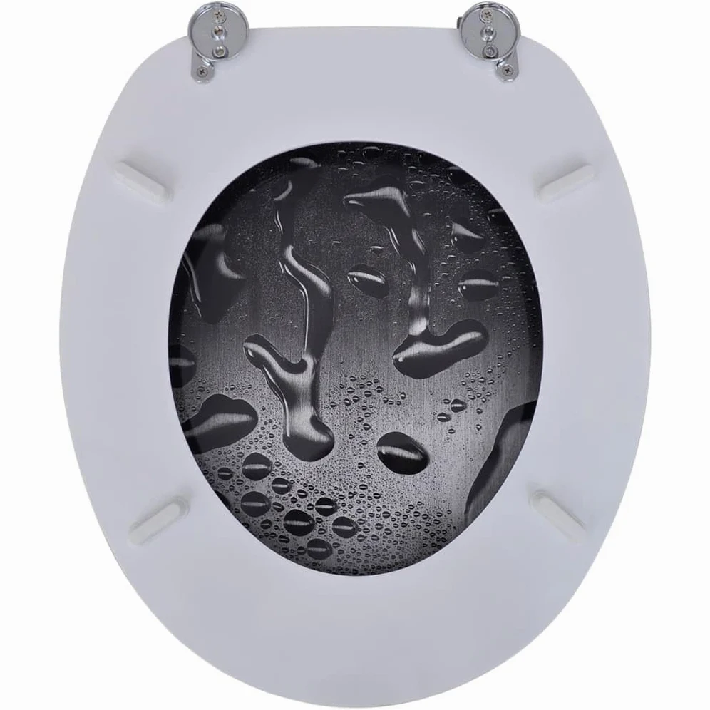 Set di 2 sedili anteriori per WC con coperchi in MDF a goccia d'acqua 02_0002952