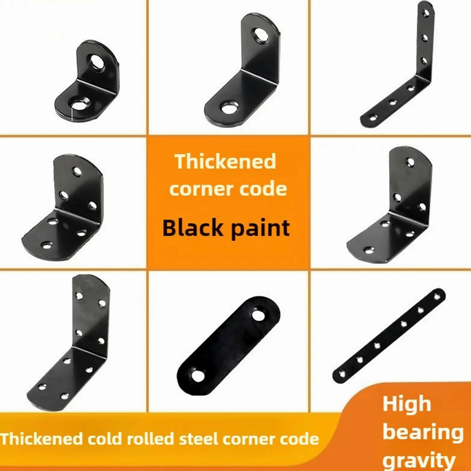 Staffe Angolari 2/4 pezzi di mobili neri spessi codice angolo armadio tavolo e sedia fissi ad retto(90X90X20mm 4pcs)