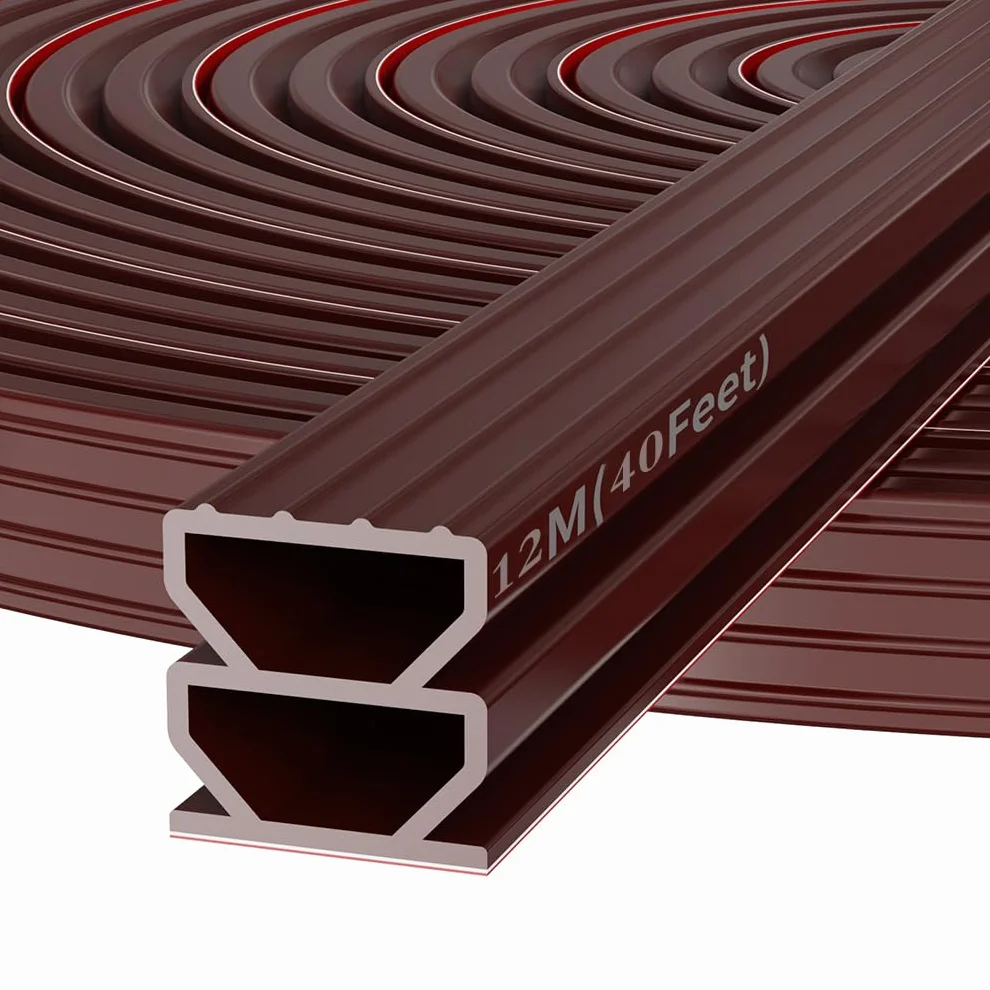 Guarnizione autoadesiva per porte e finestre in gomma, nastro sigillante, guarnizione in gomma per porte, guarnizione per finestre, colore marrone - 1 cm * 12 m