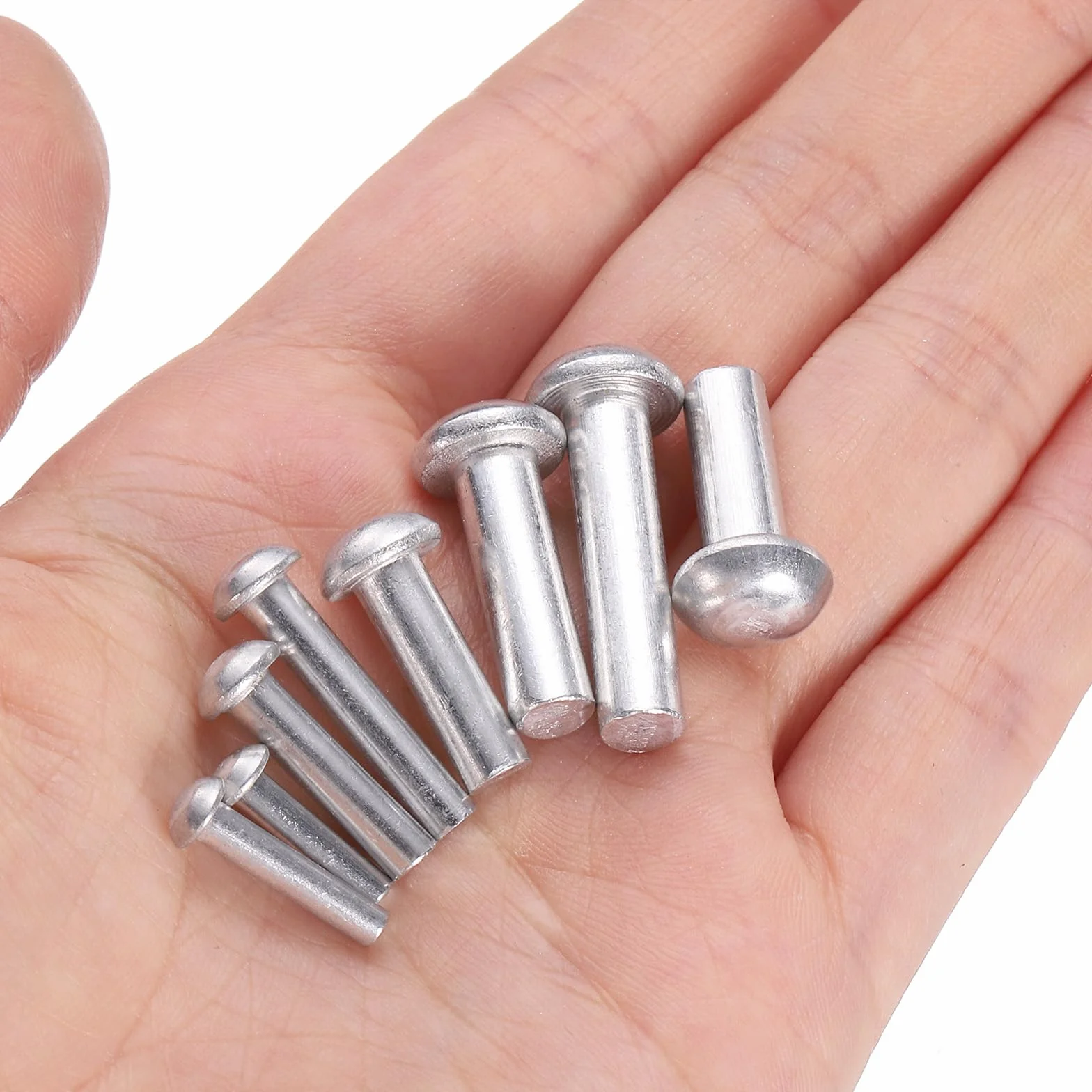 Rivetti a Testa Bombata in Alluminio Solido M6 x 12mm 50 Pezzi per Riparazioni