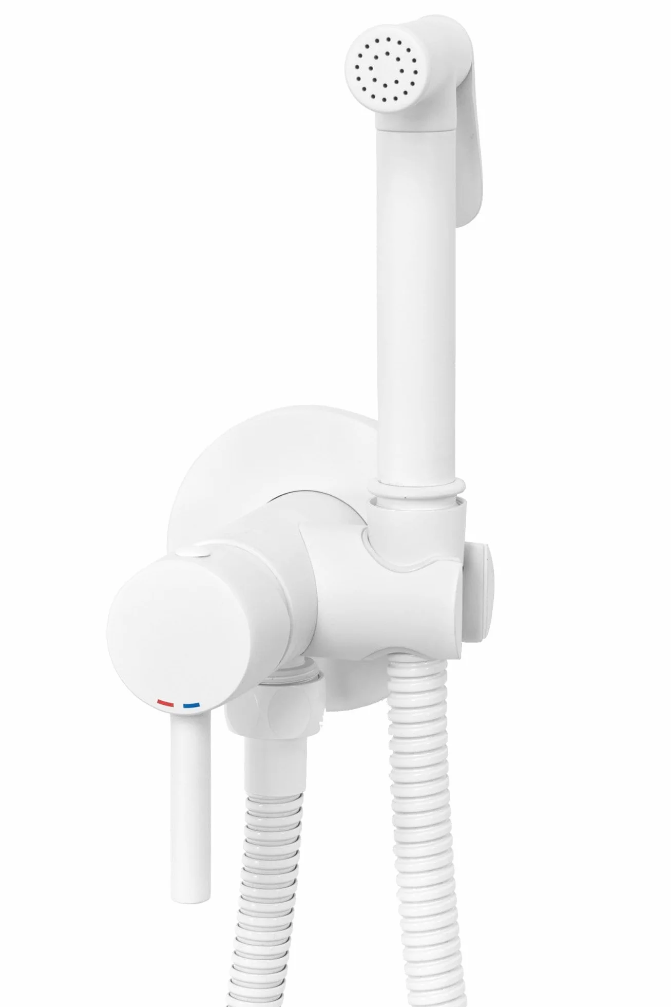 Rea - Lungo Loop Bianco Rubinetto Bidet Da Incasso Doccetta A Parete In Ottone Miscelatore Acqua Calda E Fredda Con Doccetta Per Wc Wc (Bianco) 9x7x19cm