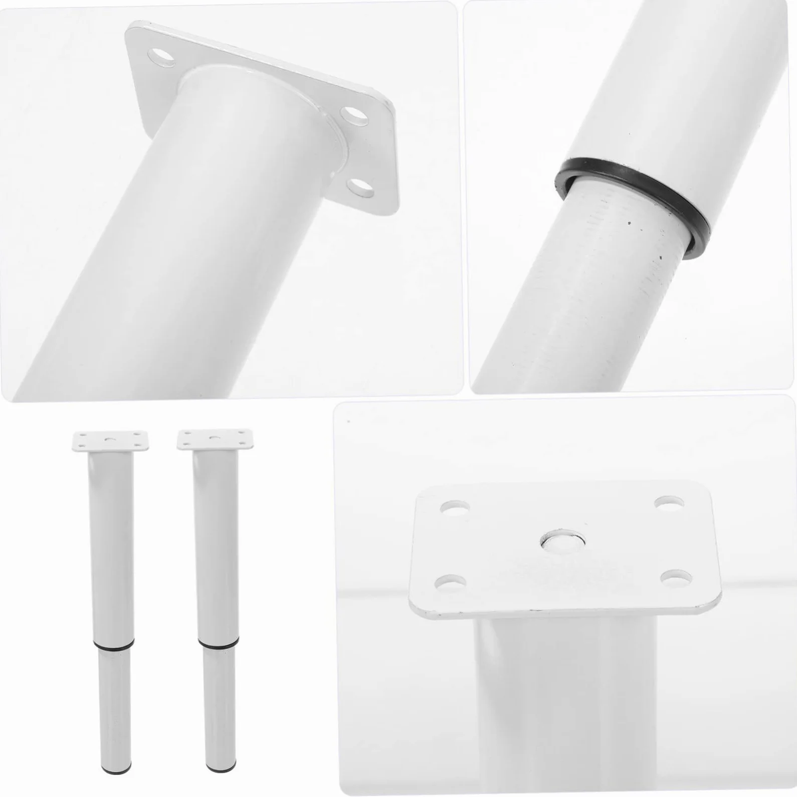 Gadpiparty Piedini Antiscivolo Mobili e Regolabili in Ferro per 2 Pezzi Bianco Resistenti All’usura, per Armadi e Mobili Fai da Te